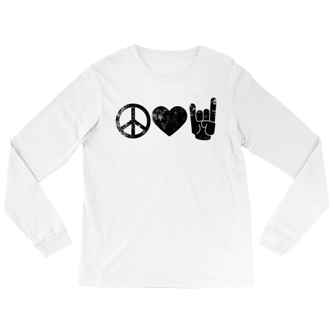 Merchbar Music Life Long Sleeve Shirt | Peace Love Rock n' Roll Merchbar Music Life Shirt