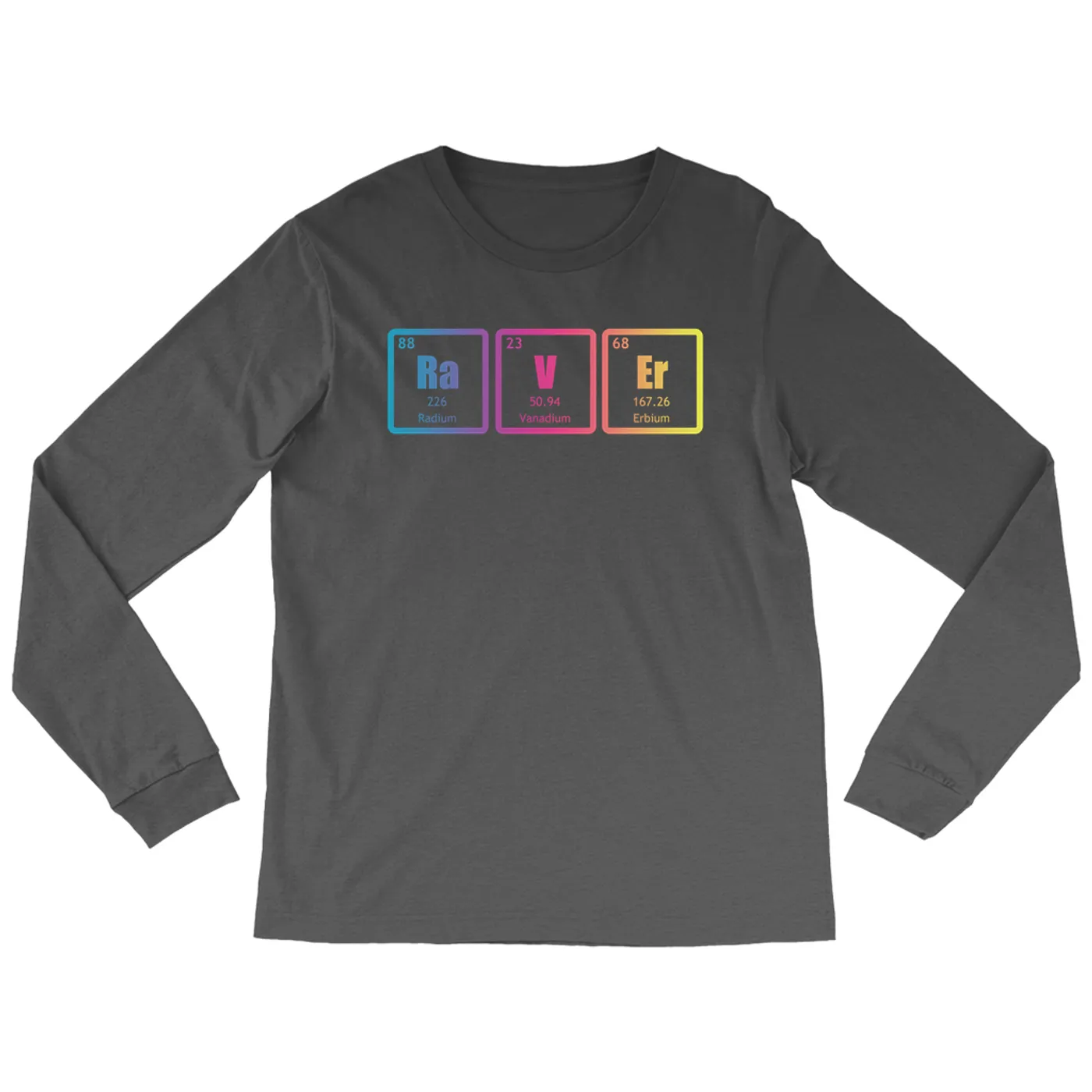 Merchbar Music Life Long Sleeve Shirt | Raver Periodic Table Ombre Design Merchbar Music Life Shirt