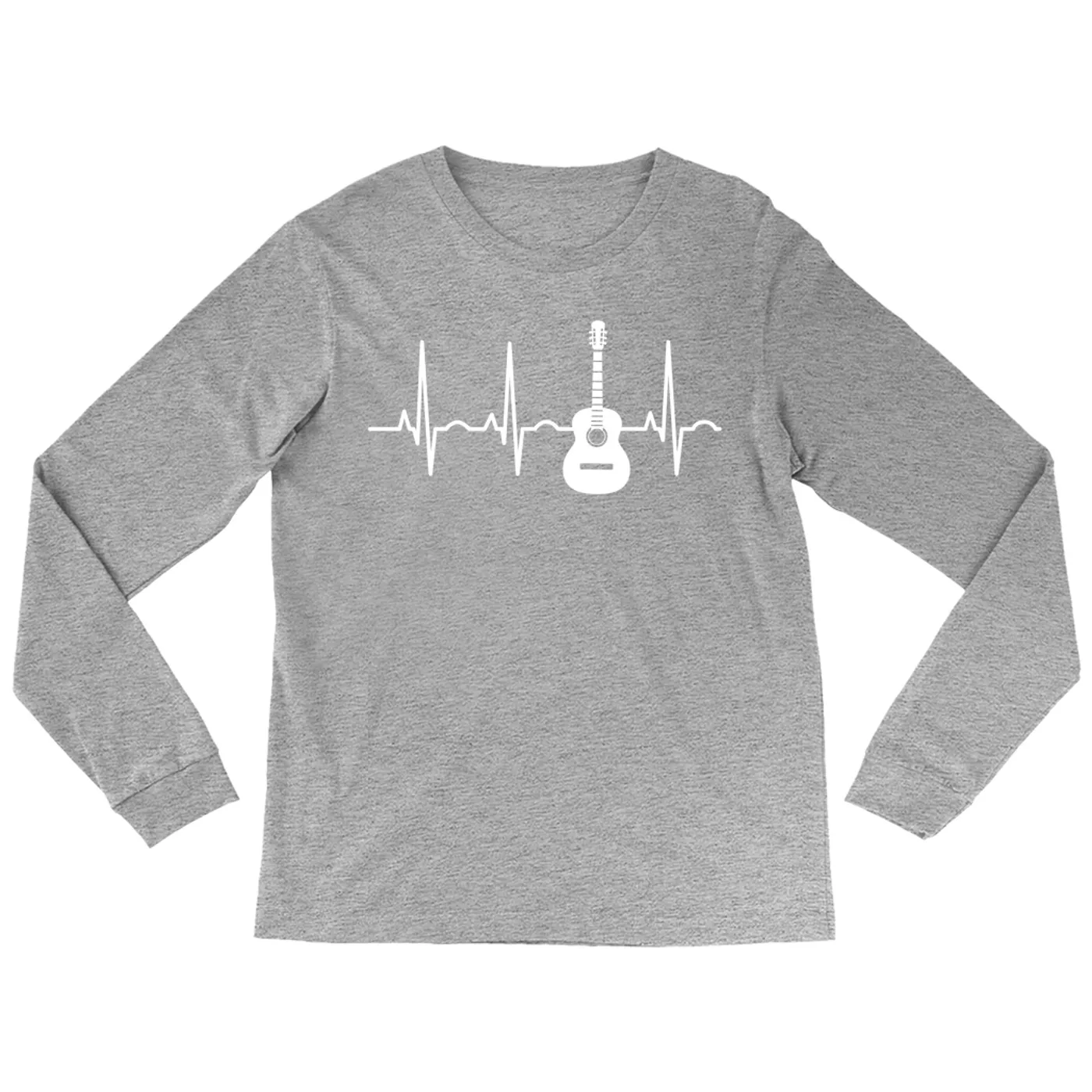 Merchbar Music Life Long Sleeve Shirt | Acoustic Guitar Heartbeat Merchbar Music Life Shirt