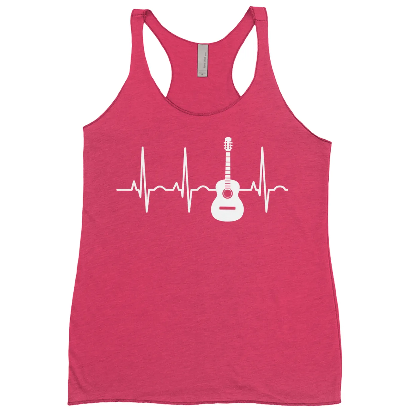 Merchbar Music Life Ladies' Tank Top | Acoustic Guitar Heartbeat Merchbar Music Life Shirt