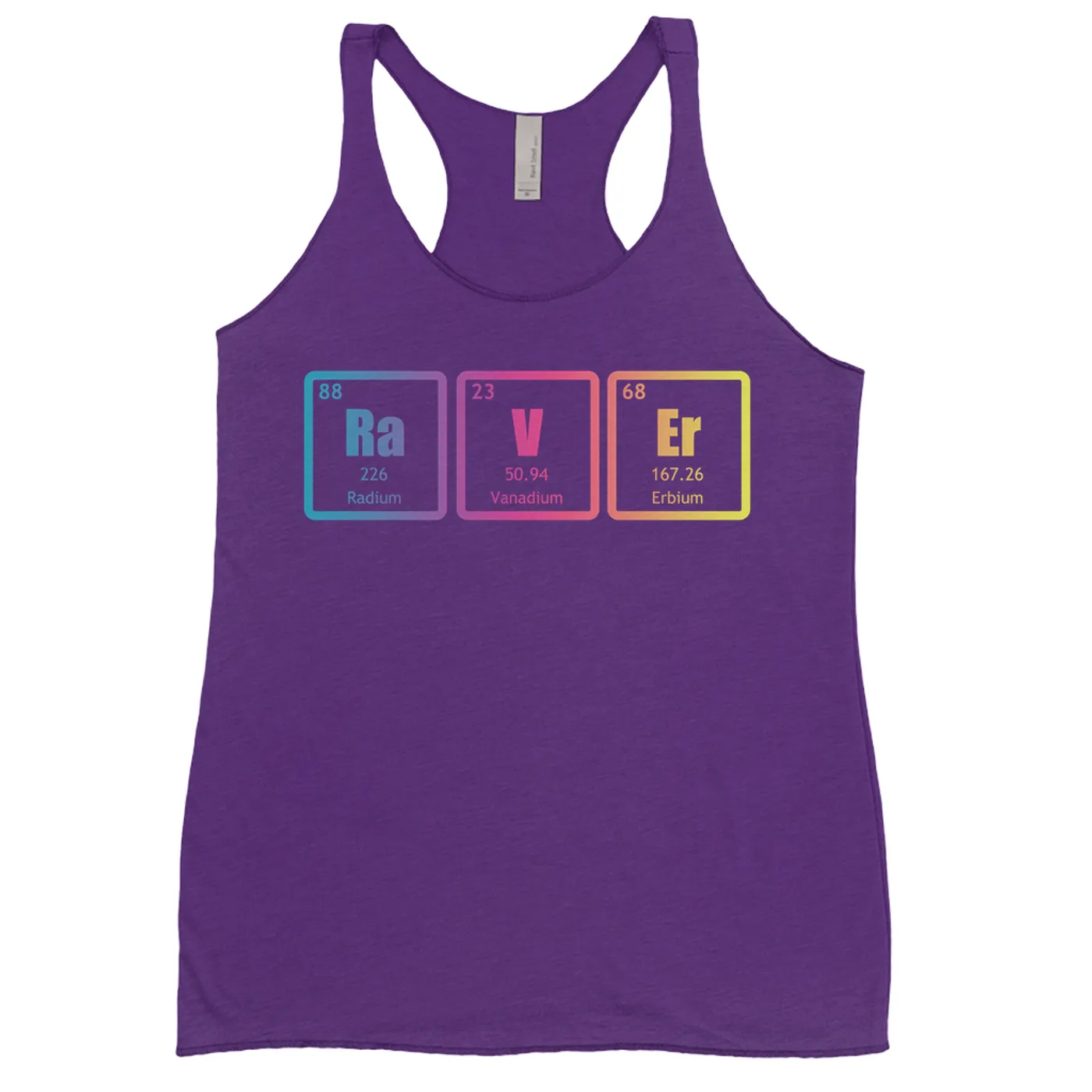 Merchbar Music Life Ladies' Tank Top | Raver Periodic Table Ombre Design Merchbar Music Life Shirt