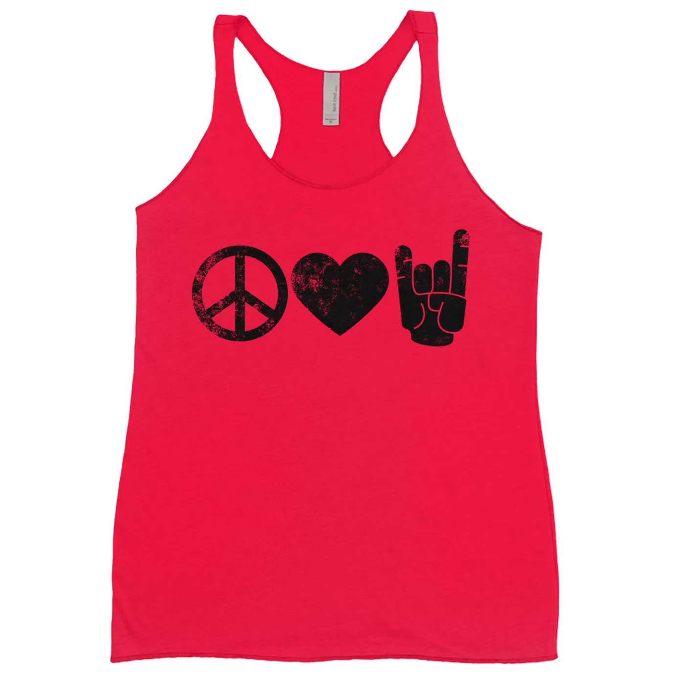 Merchbar Music Life Ladies' Tank Top | Peace Love Rock n' Roll Merchbar Music Life Shirt