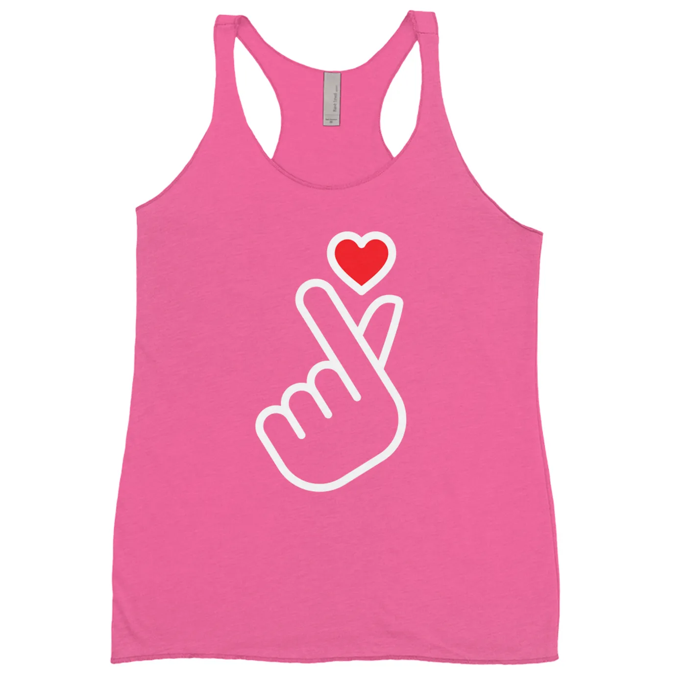 Merchbar Music Life Ladies' Tank Top | Kpop Finger Heart Design Merchbar Music Life Shirt