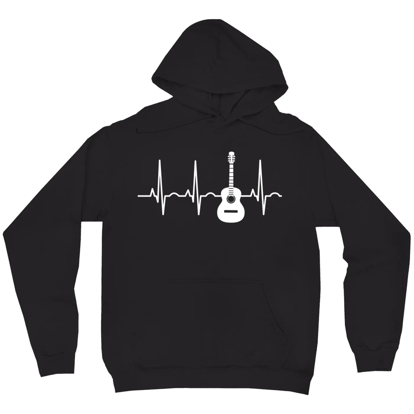 Merchbar Music Life Hoodie | Acoustic Guitar Heartbeat Merchbar Music Life Hoodie