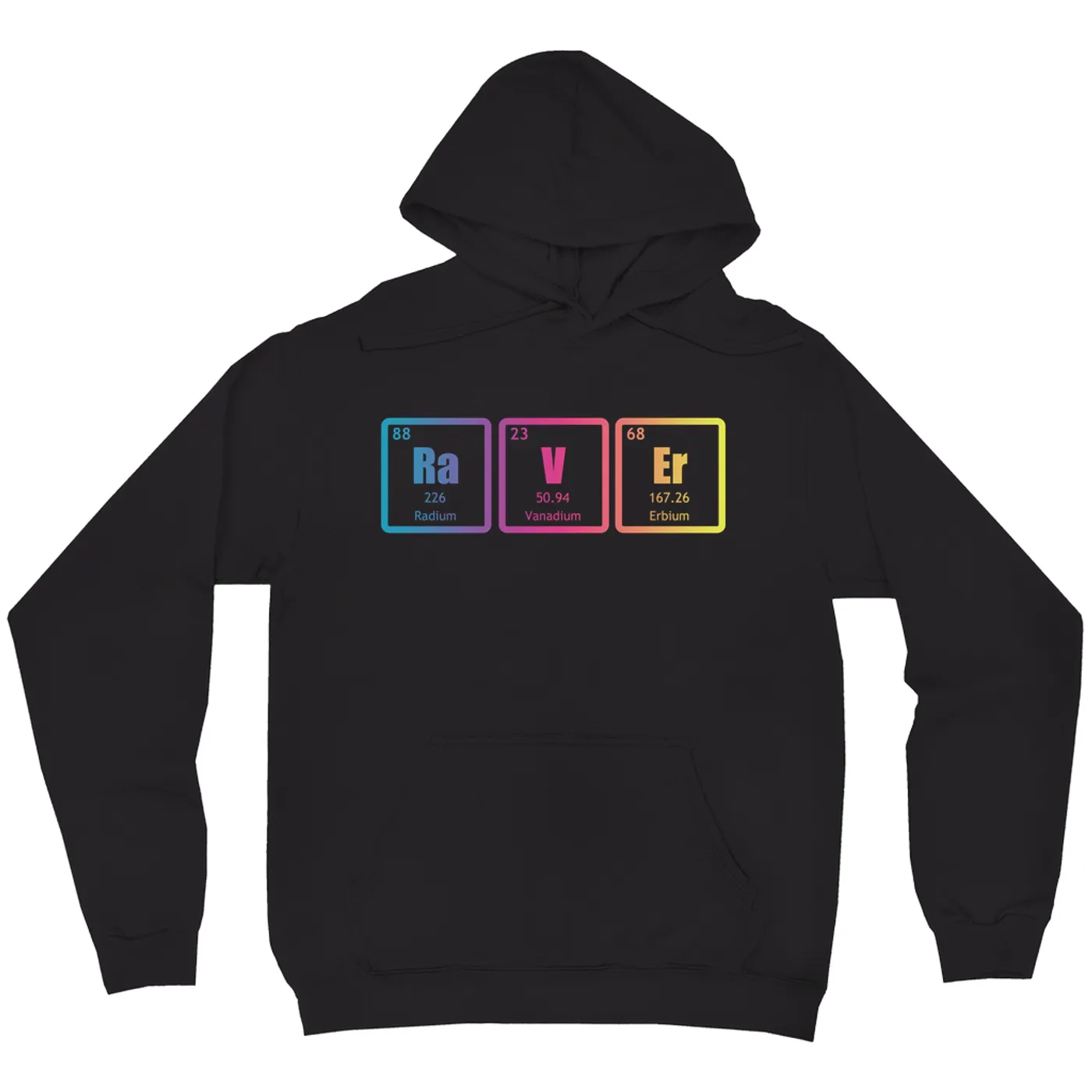 Merchbar Music Life Hoodie | Raver Periodic Table Ombre Design Merchbar Music Life Hoodie