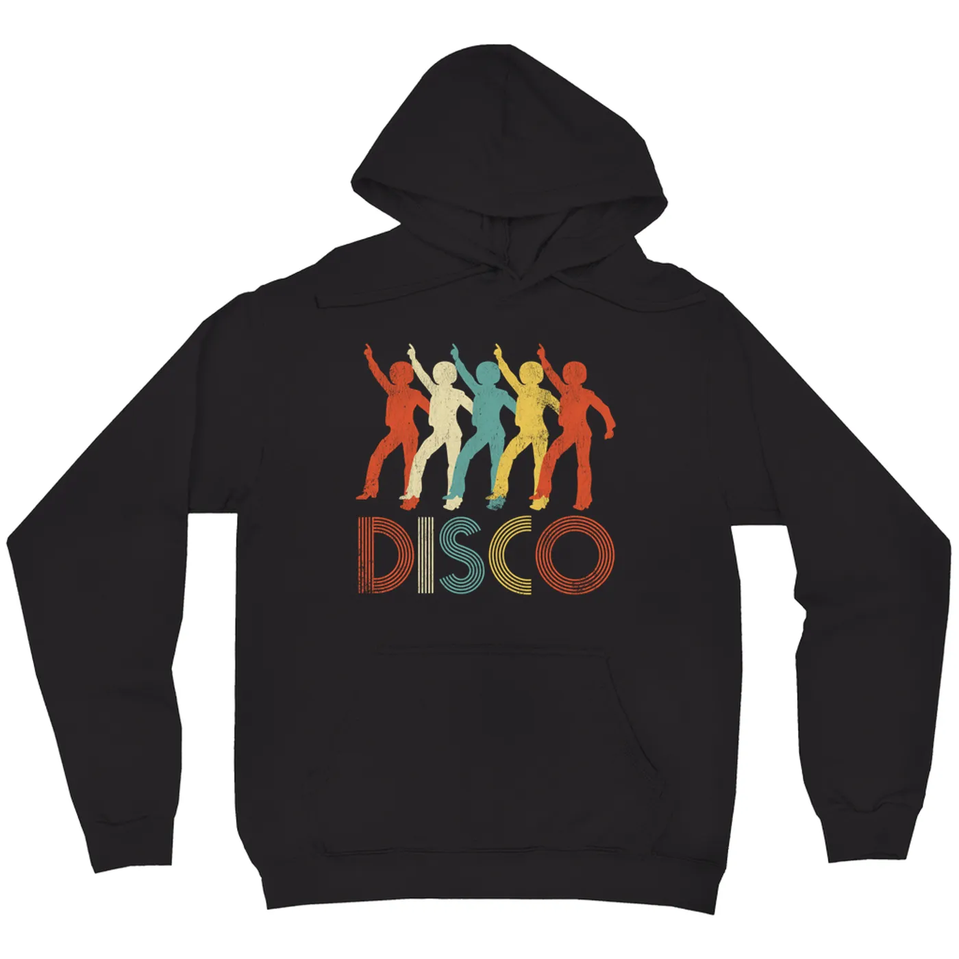 Merchbar Music Life Hoodie | Colorful Disco Design Distressed Merchbar Music Life Hoodie