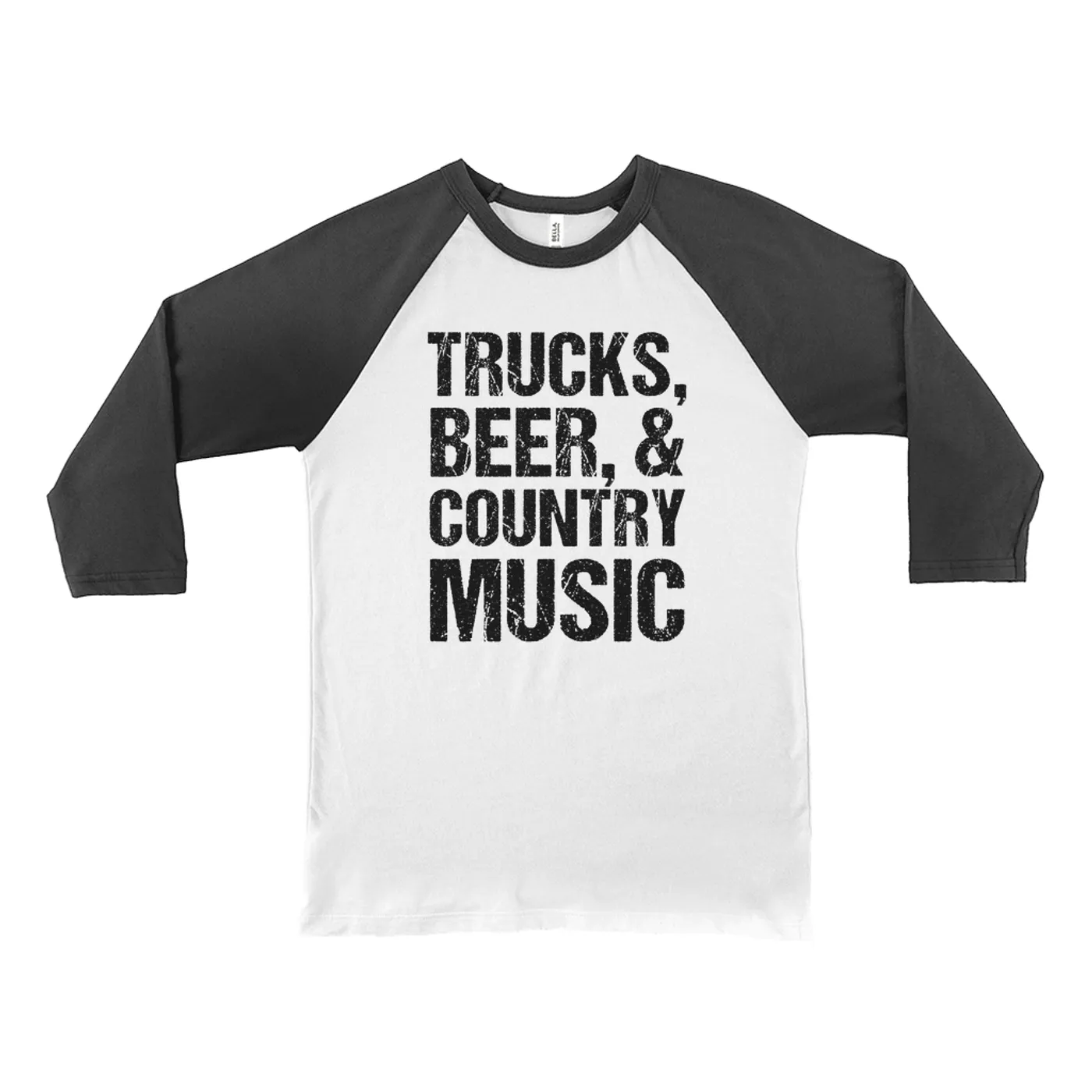 Merchbar Music Life 3/4 Sleeve Baseball Tee | Trucks, Beer, Country Music Merchbar Music Life Shirt