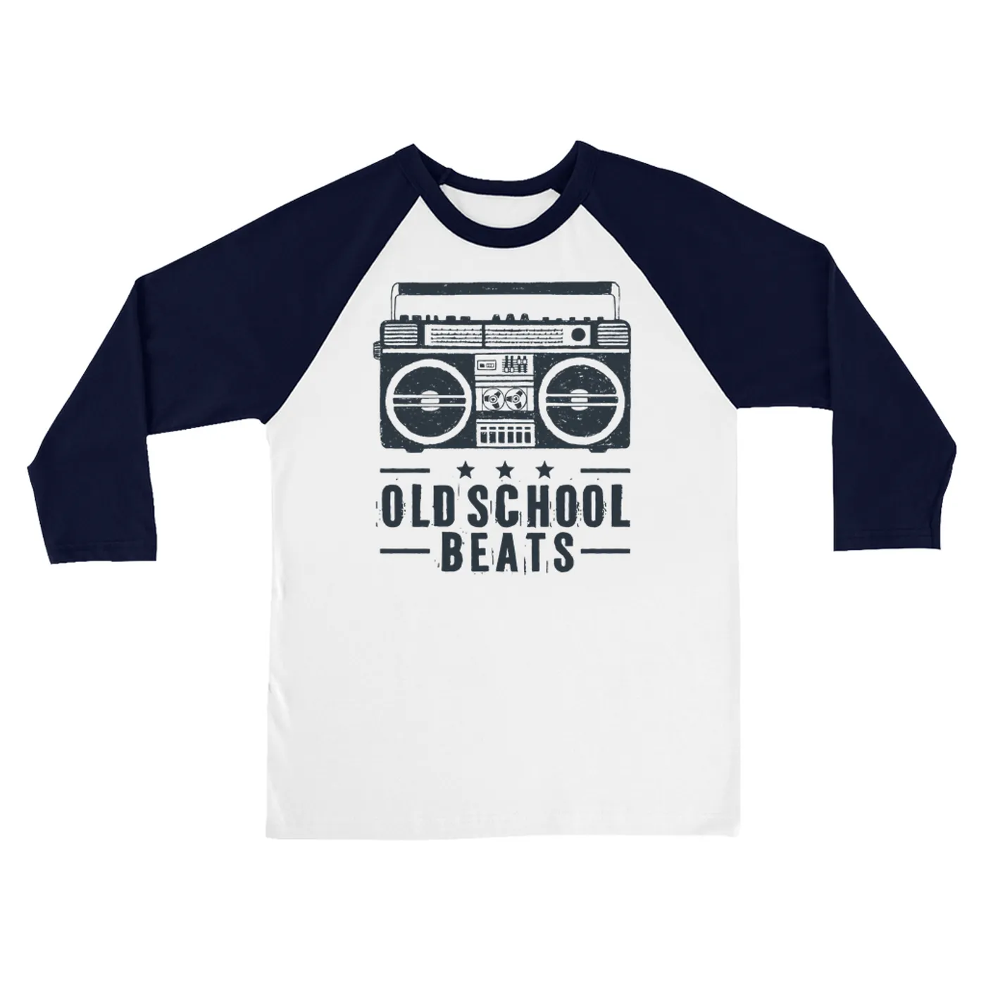 Merchbar Music Life 3/4 Sleeve Baseball Tee | Old School Beats Merchbar Music Life Shirt