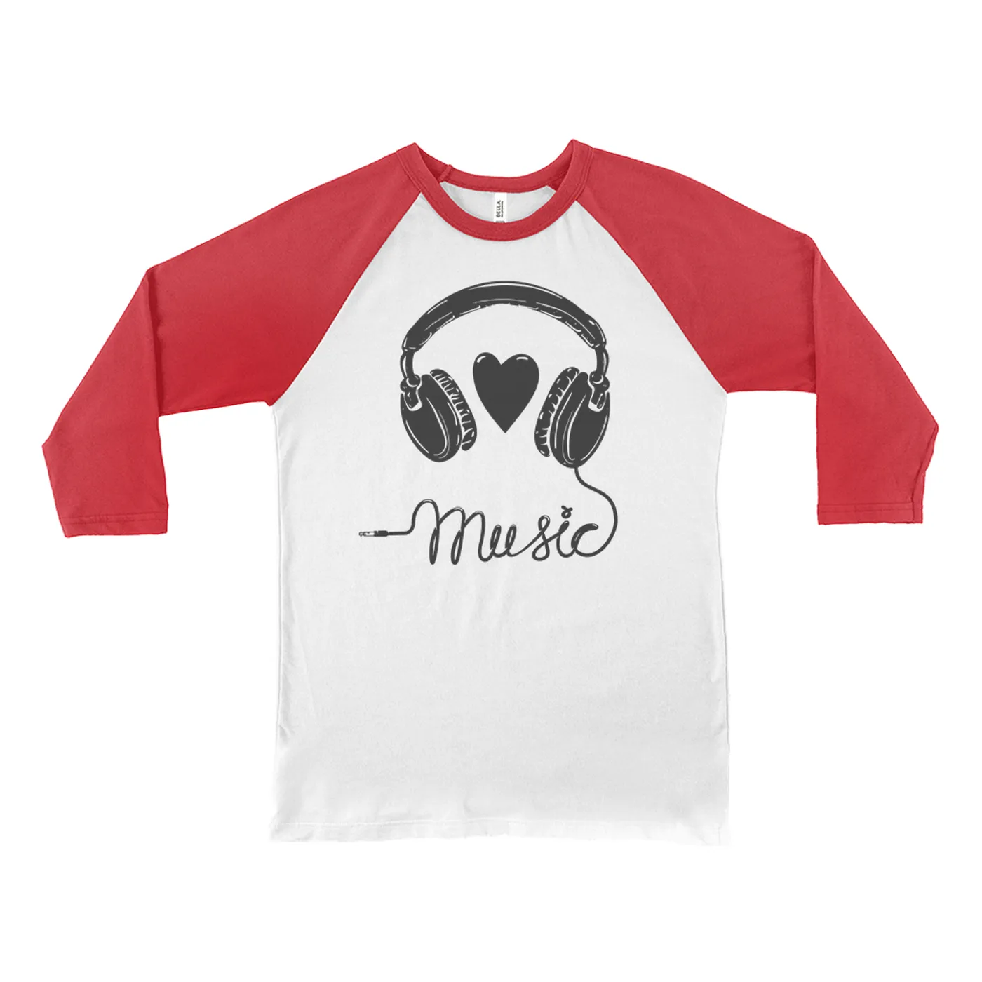 Merchbar Music Life 3/4 Sleeve Baseball Tee | I Heart Music Merchbar Music Life Shirt