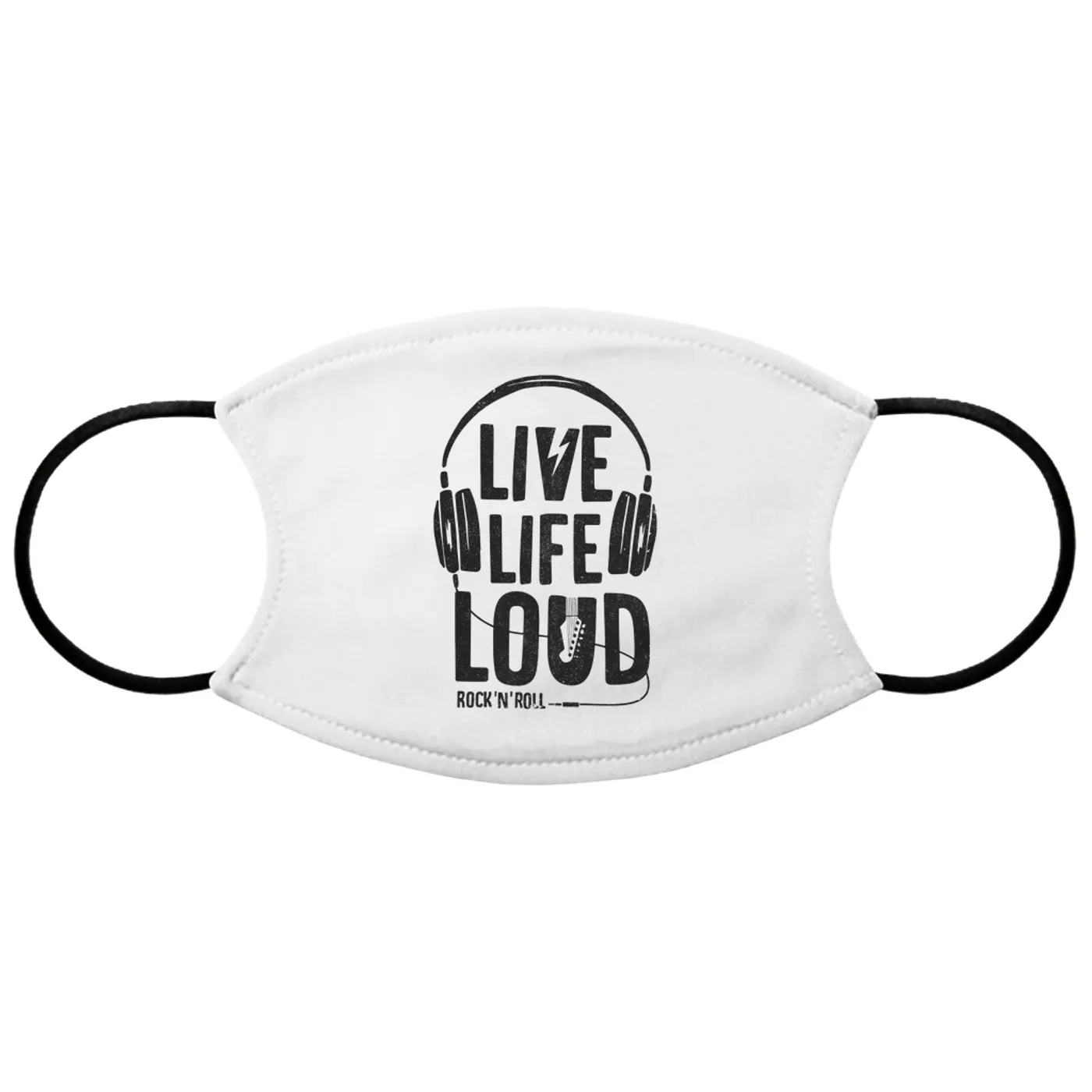 Merchbar Music Life Face Mask | Live Life Loud Merchbar Music Life Face Mask