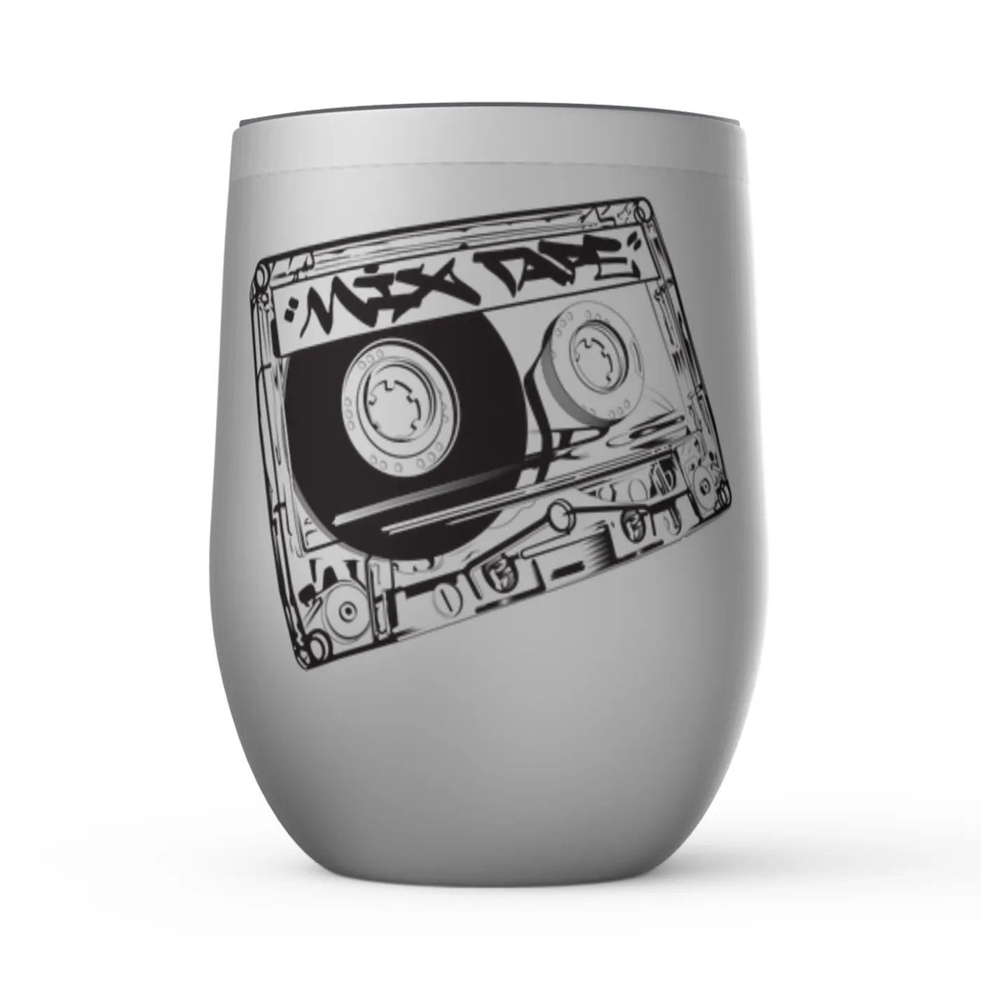 Merchbar Music Life Wine Tumbler | Mix Tape Merchbar Music Life Stemless Wine Tumbler