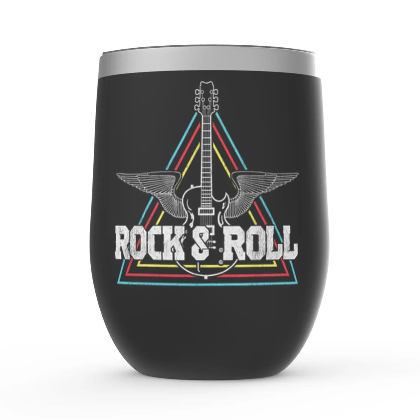 Merchbar Music Life Wine Tumbler | Flying Guitar Rock n' Roll Merchbar Music Life Stemless Wine Tumbler
