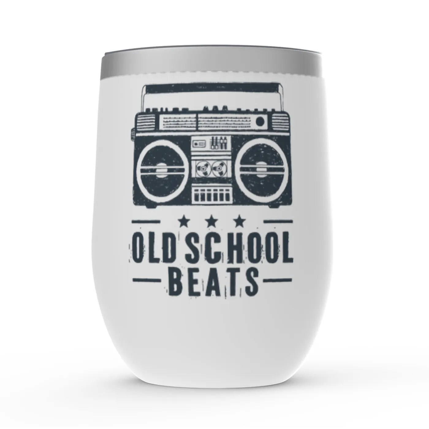 Merchbar Music Life Wine Tumbler | Old School Beats Merchbar Music Life Stemless Wine Tumbler