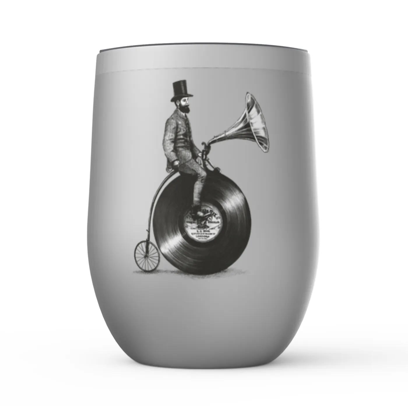 Merchbar Music Life Wine Tumbler | Riding The Gramophone Merchbar Music Life Stemless Wine Tumbler