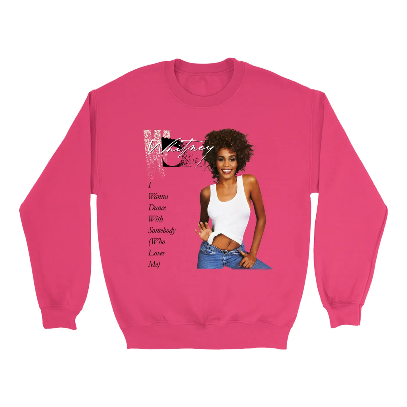 Whitney Houston Bright Colored Sweatshirt | I Wanna Dance With Somebody Album Cover Whitney Houston Sweatshirt