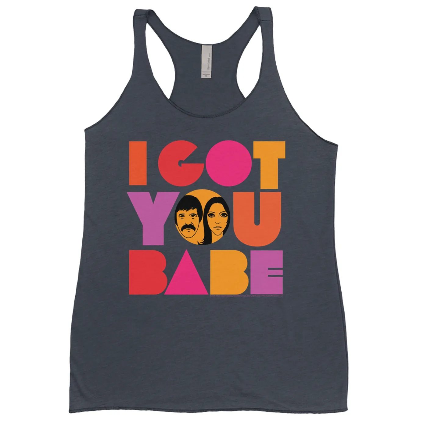Sonny & Cher Bold Colored Racerback Tank | I Got You Babe Bright Logo Image Sonny and Cher Shirt