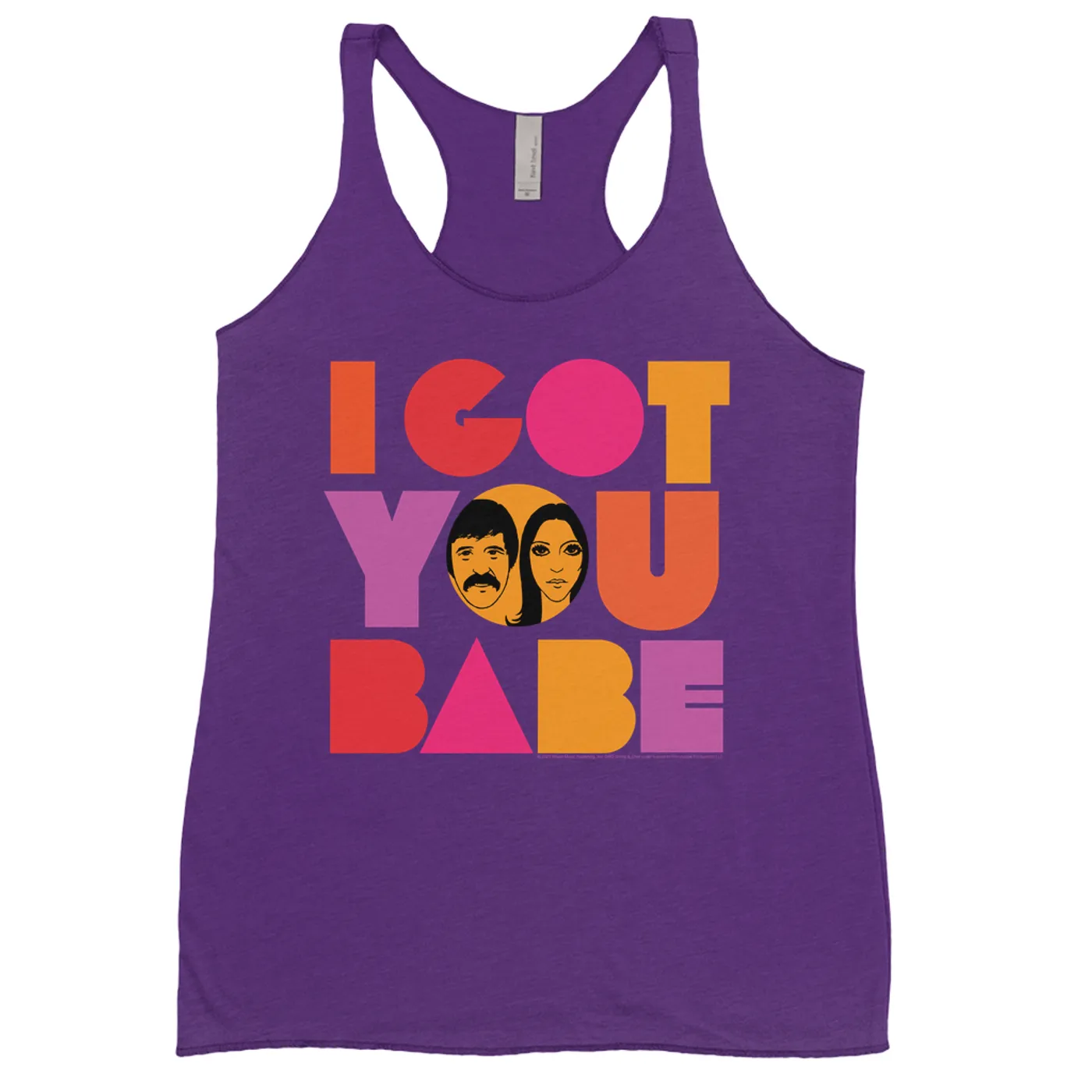 Sonny & Cher Bold Colored Racerback Tank | I Got You Babe Bright Logo Image Sonny and Cher Shirt