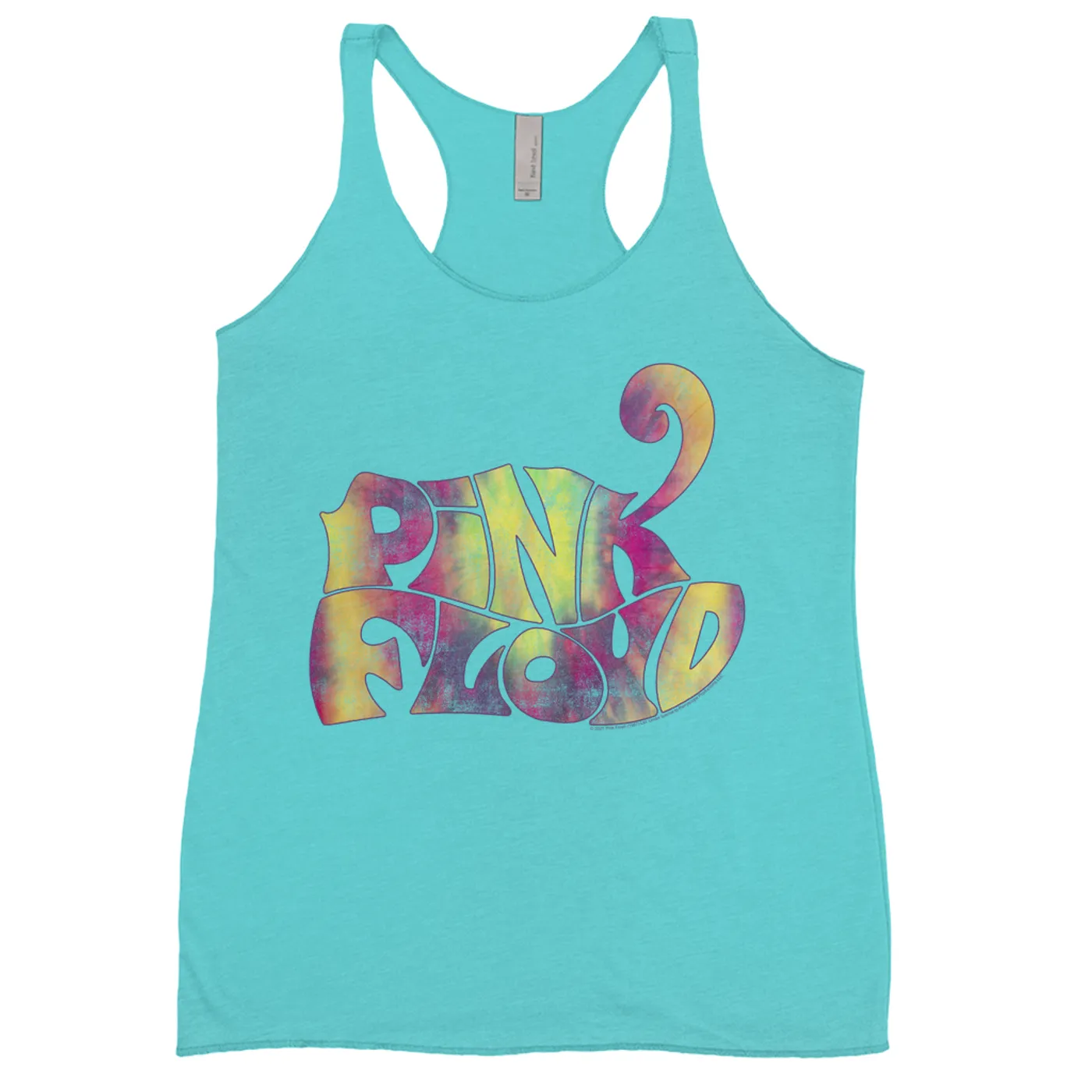 Pink Floyd Bold Colored Racerback Tank | Tie Dye Groovy Logo Distressed Pink Floyd Shirt (Merchbar Exclusive)