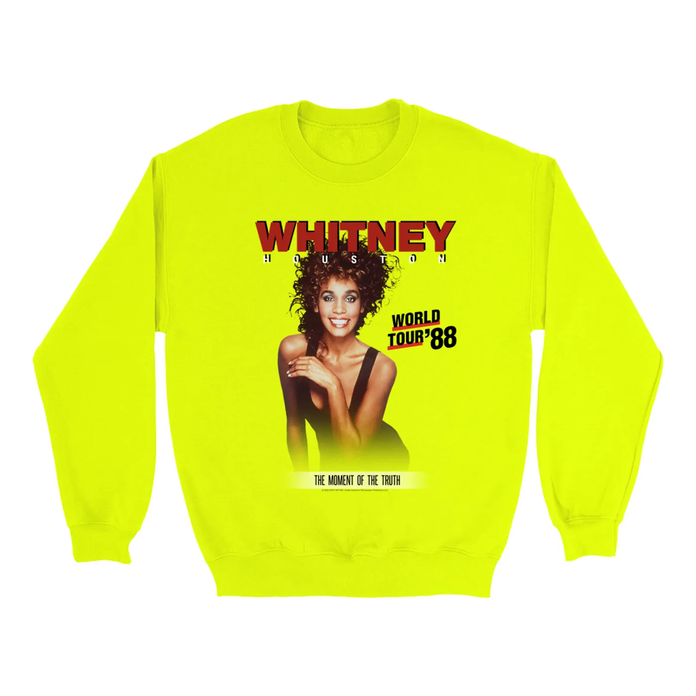 Whitney Houston Bright Colored Sweatshirt | 1988 World Tour Poster Image Whitney Houston Sweatshirt (Merchbar Exclusive)