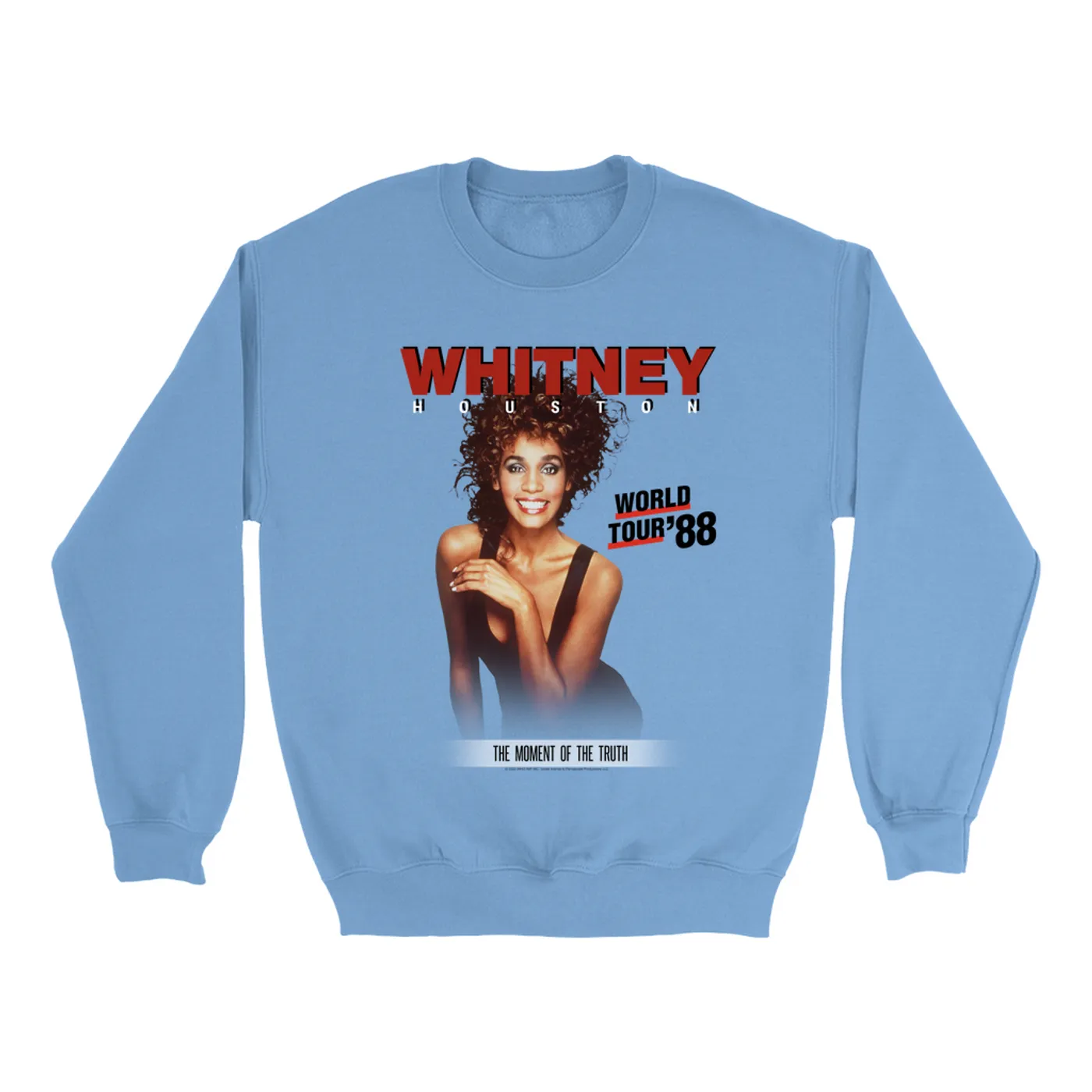 Whitney Houston Bright Colored Sweatshirt | 1988 World Tour Poster Image Whitney Houston Sweatshirt (Merchbar Exclusive)