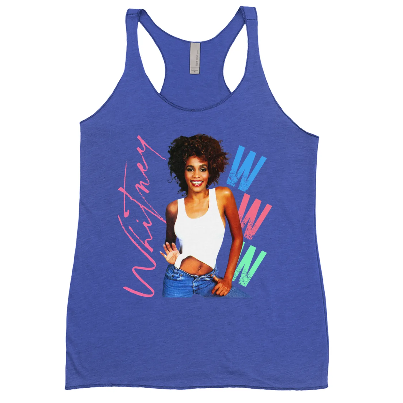 Whitney Houston Bold Colored Racerback Tank | Whitney Pastel W Design Whitney Houston Shirt