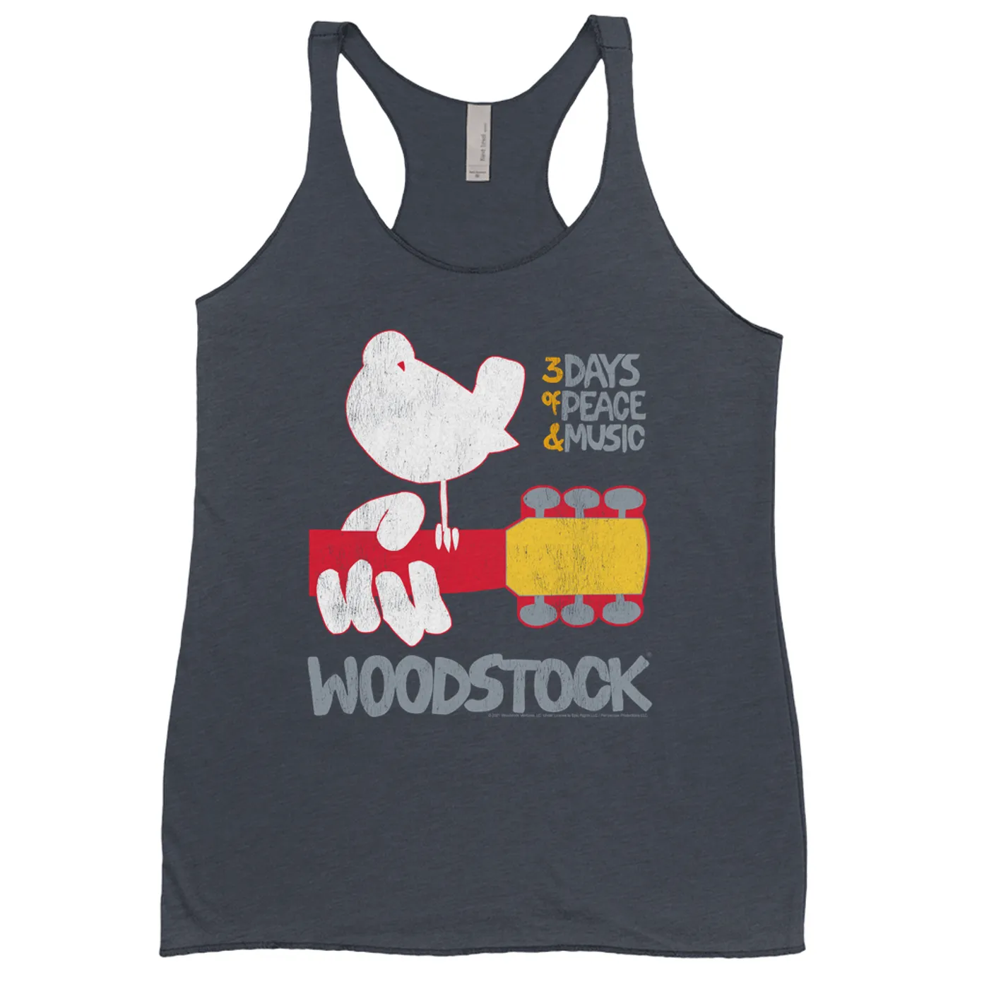 Woodstock Bold Colored Racerback Tank | 3 Days Of Peace And Music Logo Woodstock Shirt
