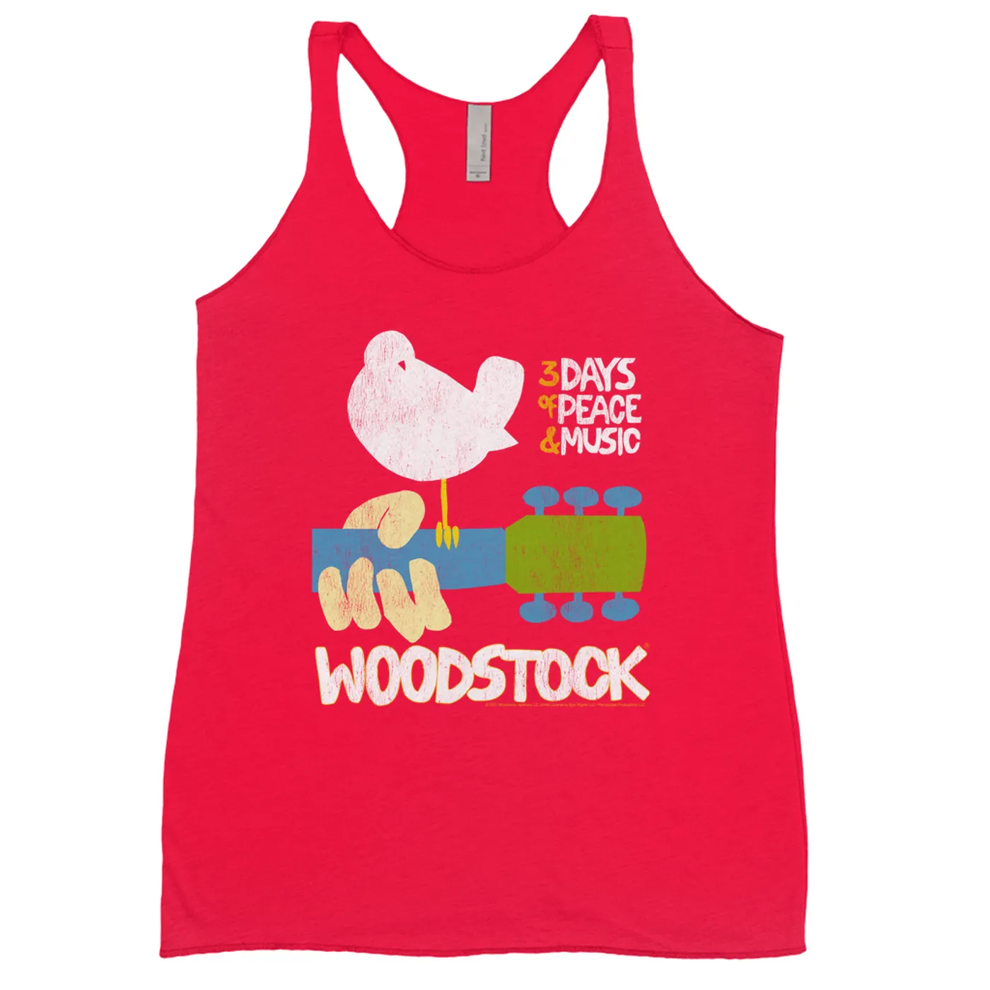 Woodstock Bold Colored Racerback Tank | 3 Days Of Peace And Music Woodstock Shirt