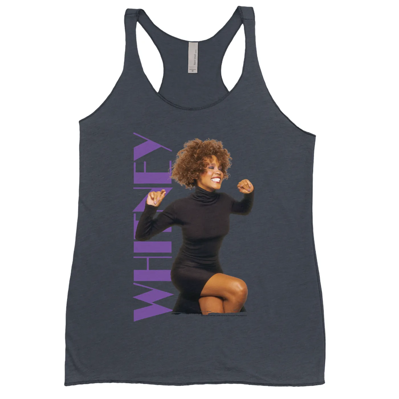 Whitney Houston Bold Colored Racerback Tank | Whitney Photo And Purple Logo Image Whitney Houston Shirt