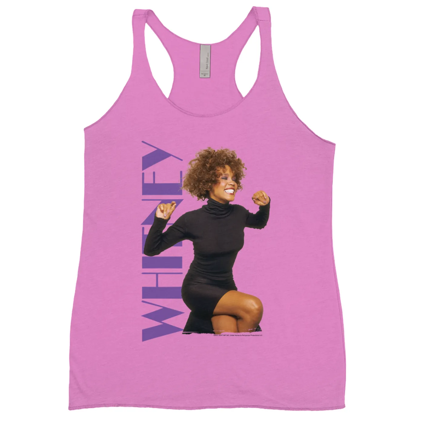 Whitney Houston Bold Colored Racerback Tank | Whitney Photo And Purple Logo Image Whitney Houston Shirt