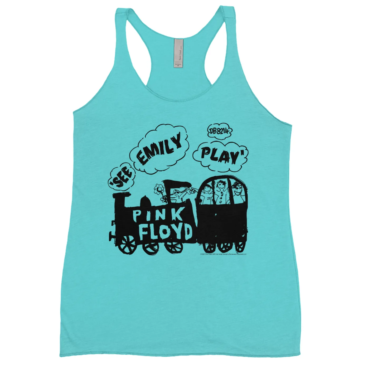 Pink Floyd Bold Colored Racerback Tank | See Emily Play Train Sketch Pink Floyd Shirt