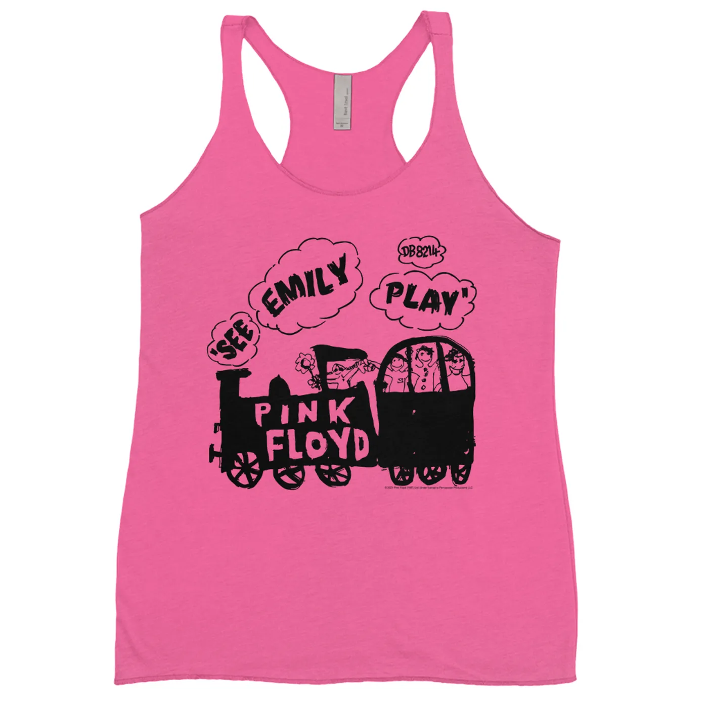 Pink Floyd Bold Colored Racerback Tank | See Emily Play Train Sketch Pink Floyd Shirt