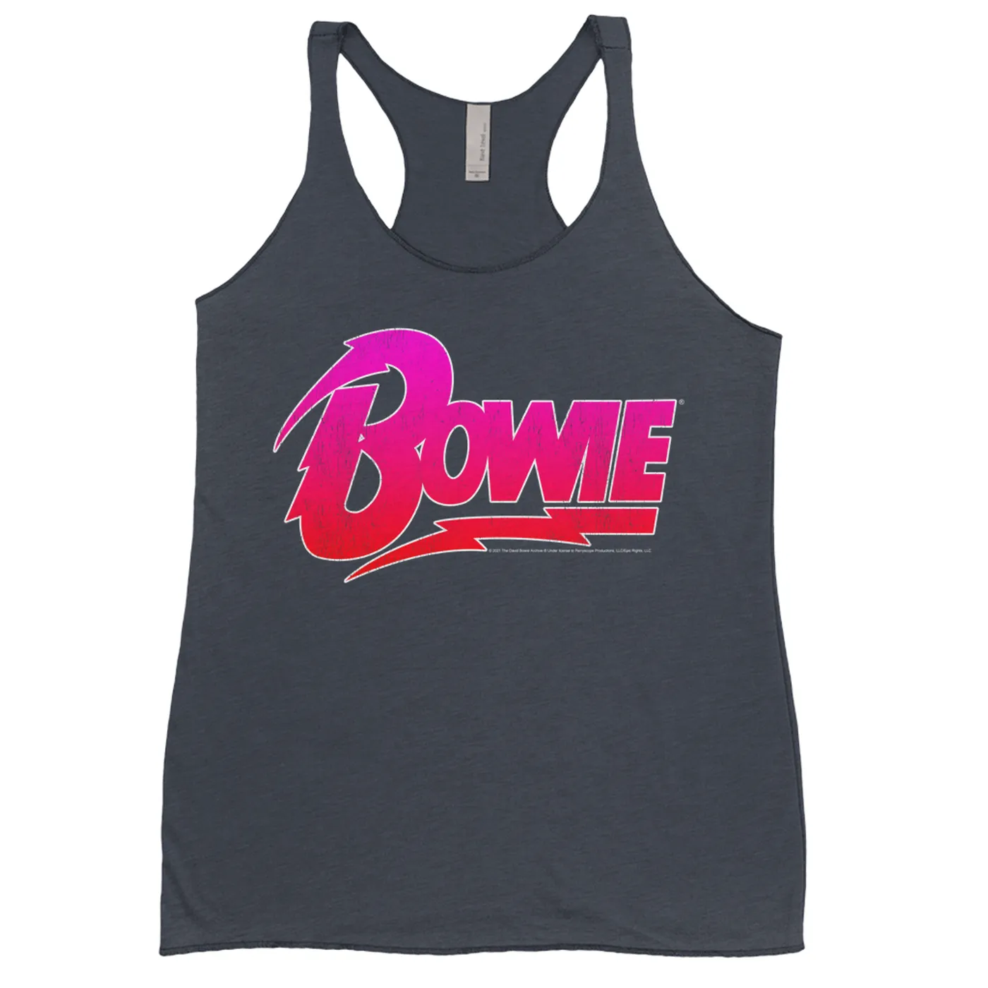 David Bowie Bold Colored Racerback Tank | Pink and Red Bowie Logo David Bowie Shirt (Merchbar Exclusive)