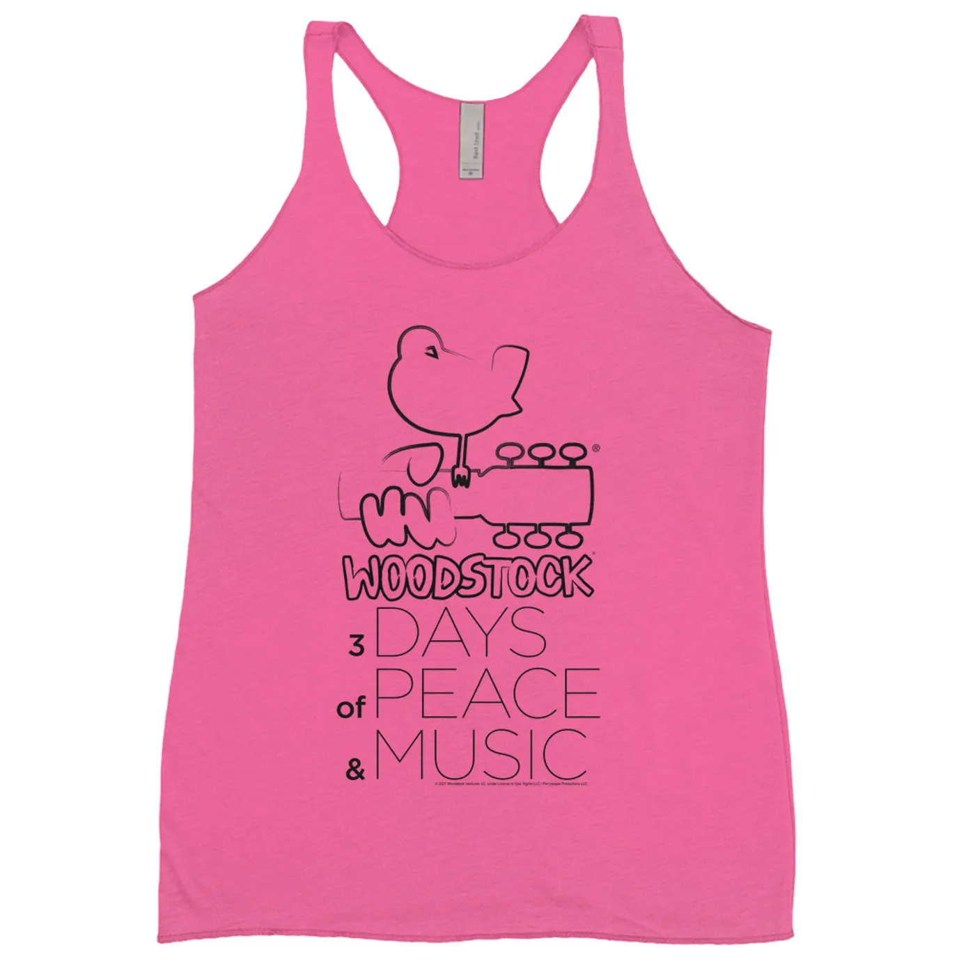 Woodstock Bold Colored Racerback Tank | 3 Days Of Peace And Music Drawing Woodstock Shirt