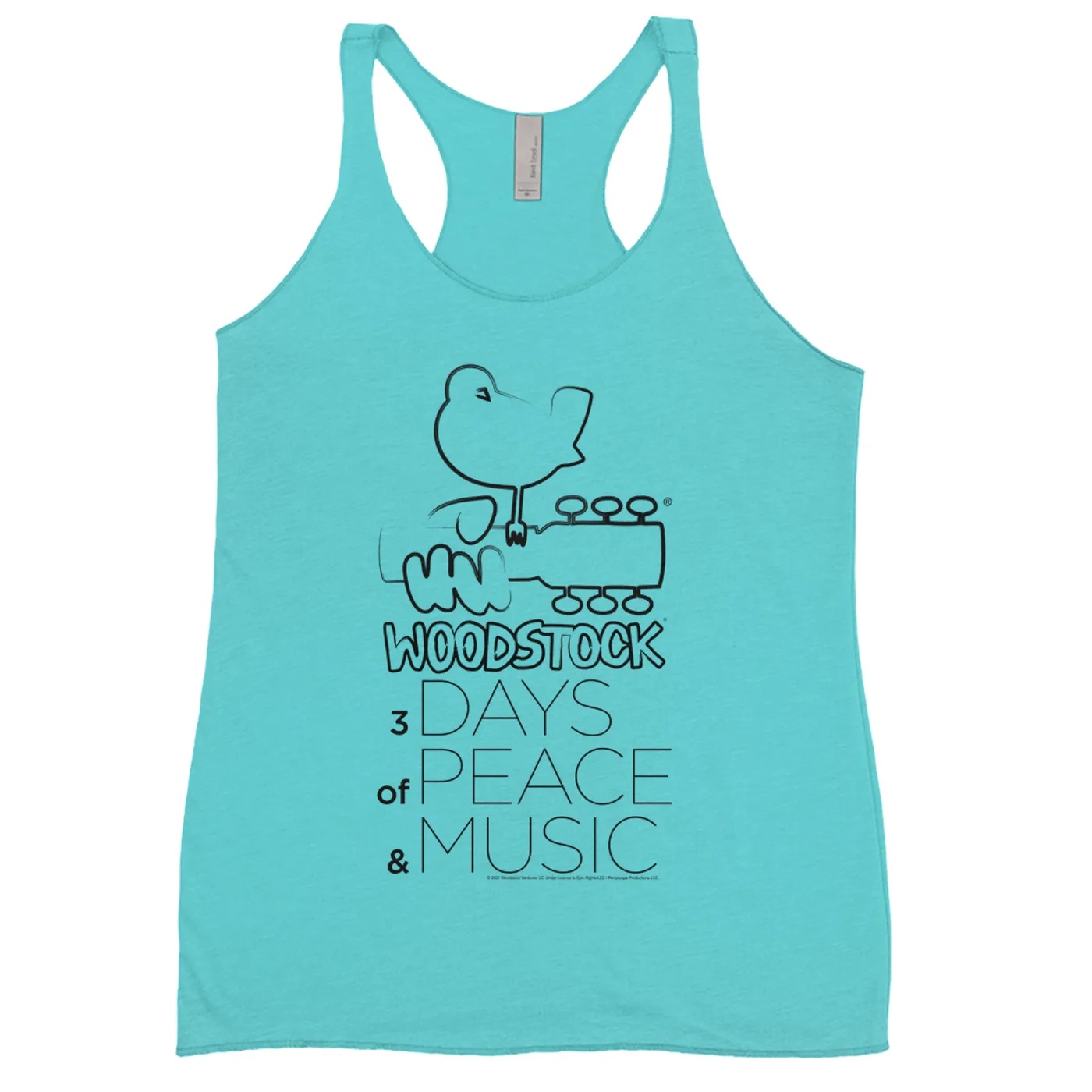 Woodstock Bold Colored Racerback Tank | 3 Days Of Peace And Music Drawing Woodstock Shirt