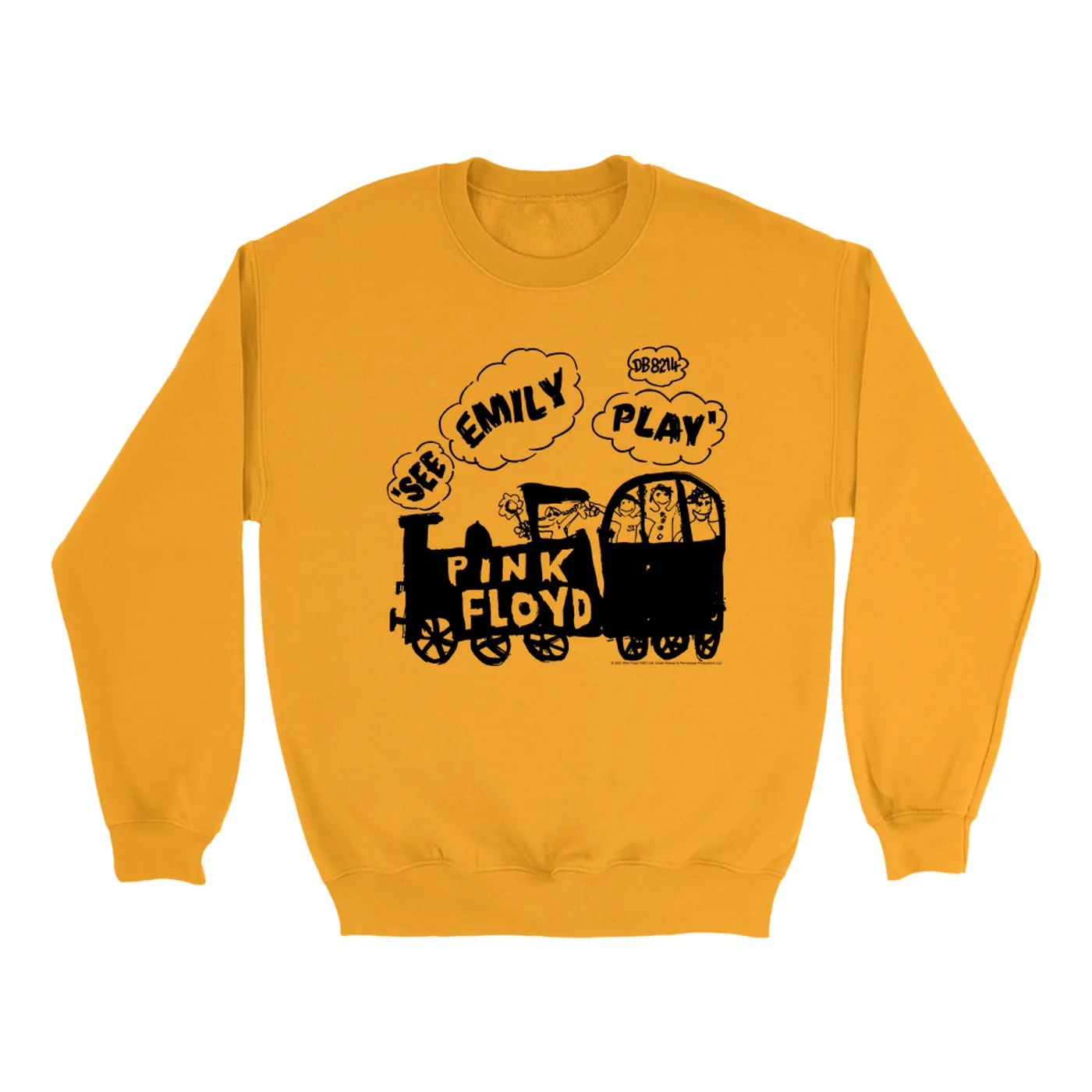Pink Floyd Bright Colored Sweatshirt | See Emily Play Train Sketch Pink Floyd Sweatshirt