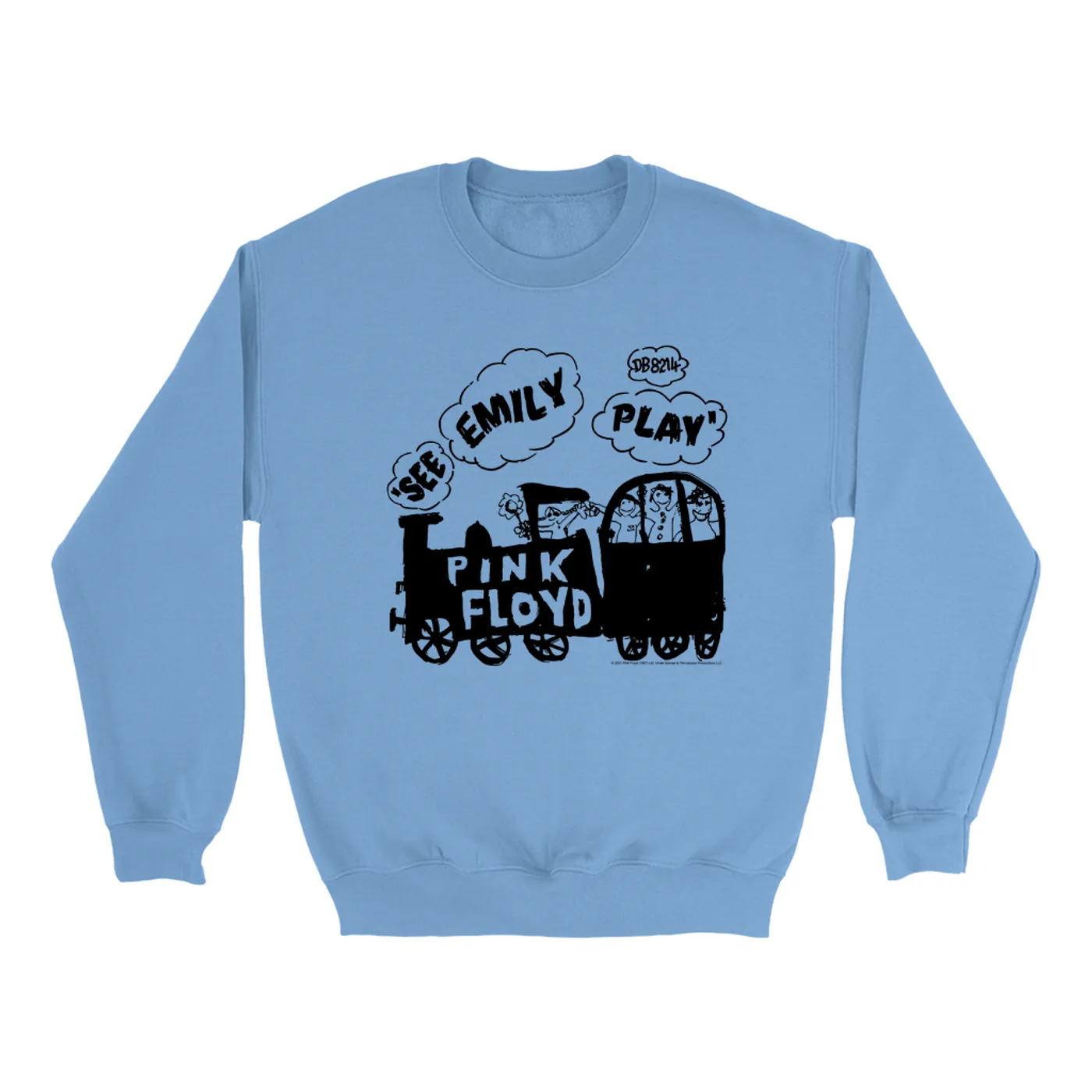 Pink Floyd Bright Colored Sweatshirt | See Emily Play Train Sketch Pink Floyd Sweatshirt