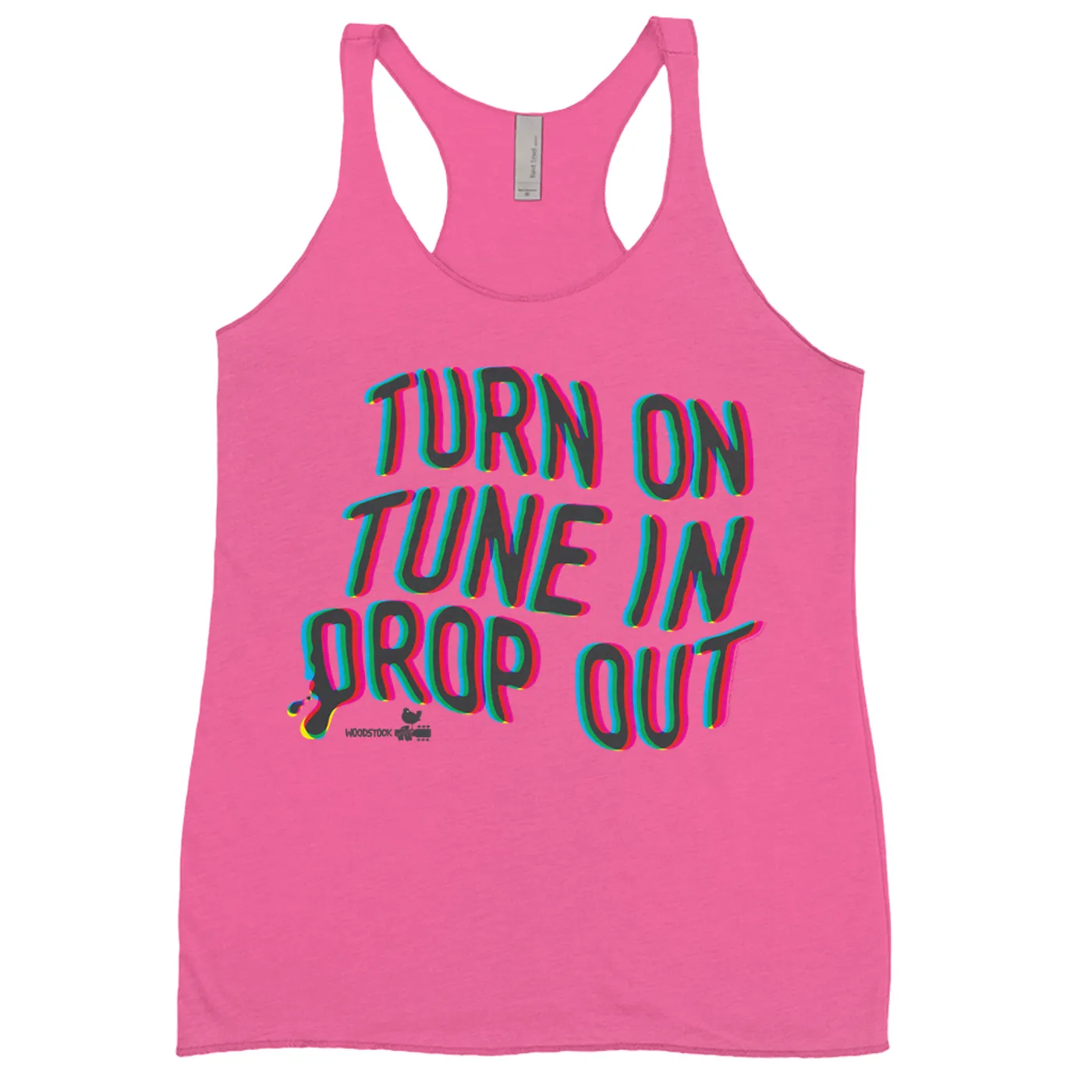 Woodstock Bold Colored Racerback Tank | Turn On Tune In Drop Out Woodstock Shirt