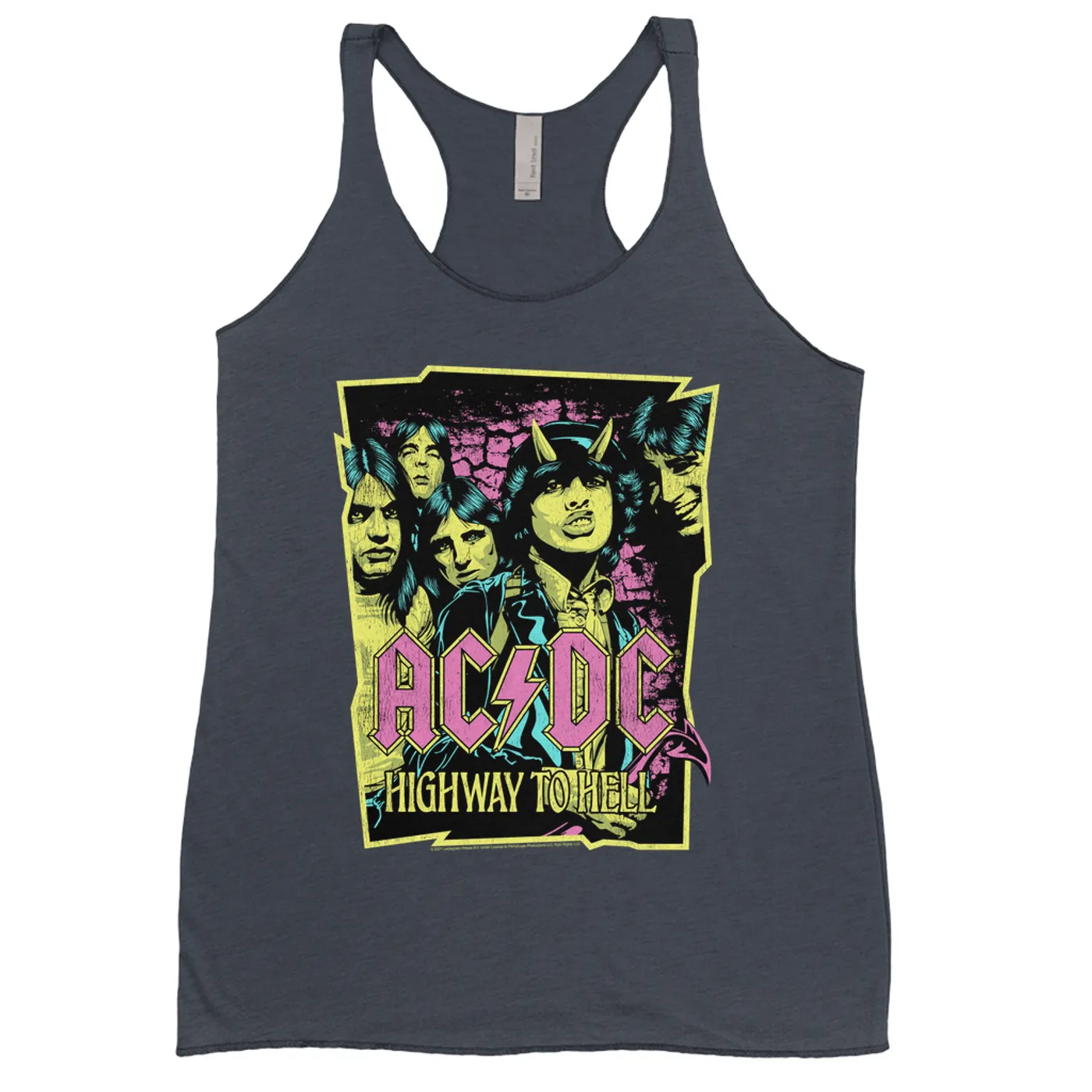 AC/DC Bold Colored Racerback Tank | Highway To Hell Neon Design ACDC Shirt