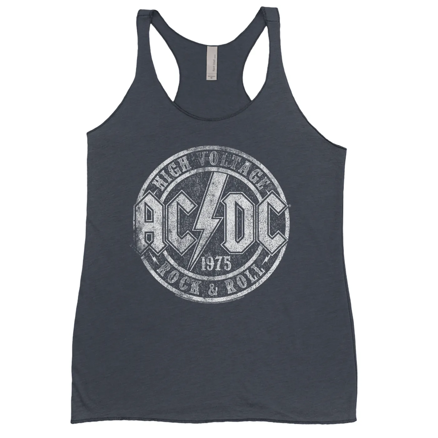 AC/DC Bold Colored Racerback Tank | Rock And Roll 1975 Stamped Design Distressed ACDC Shirt