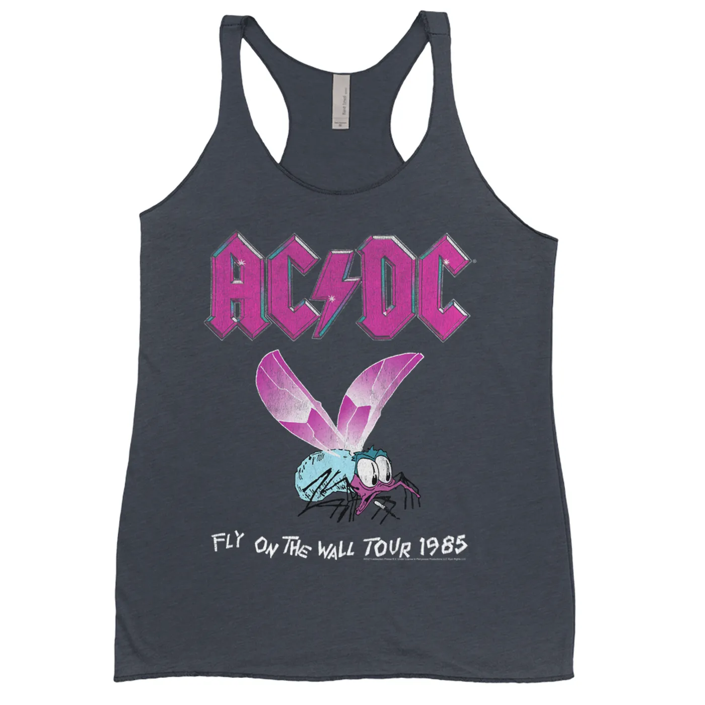 AC/DC Bold Colored Racerback Tank | Fly On The Wall Tour 1985 ACDC Shirt
