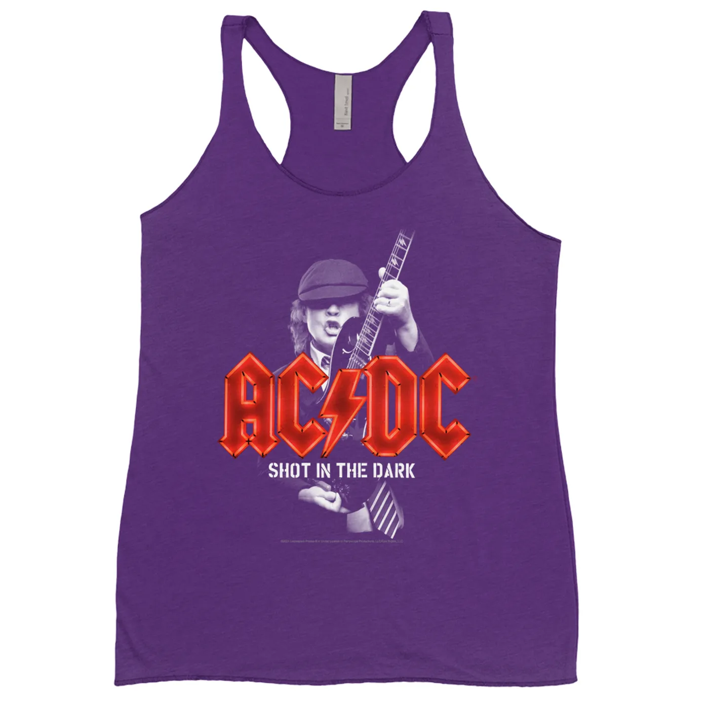 AC/DC Bold Colored Racerback Tank | PWR Up Shot In The Dark Neon Lights ACDC Shirt