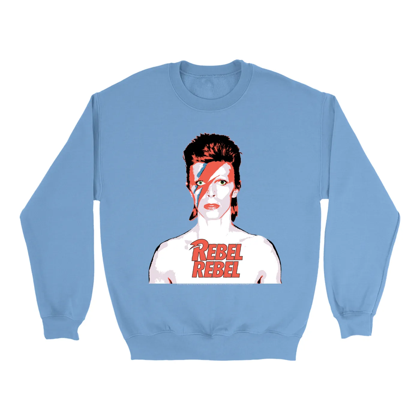 David Bowie Bright Colored Sweatshirt | Bowie Ziggy Played Guitar David Bowie Sweatshirt (Merchbar Exclusive)