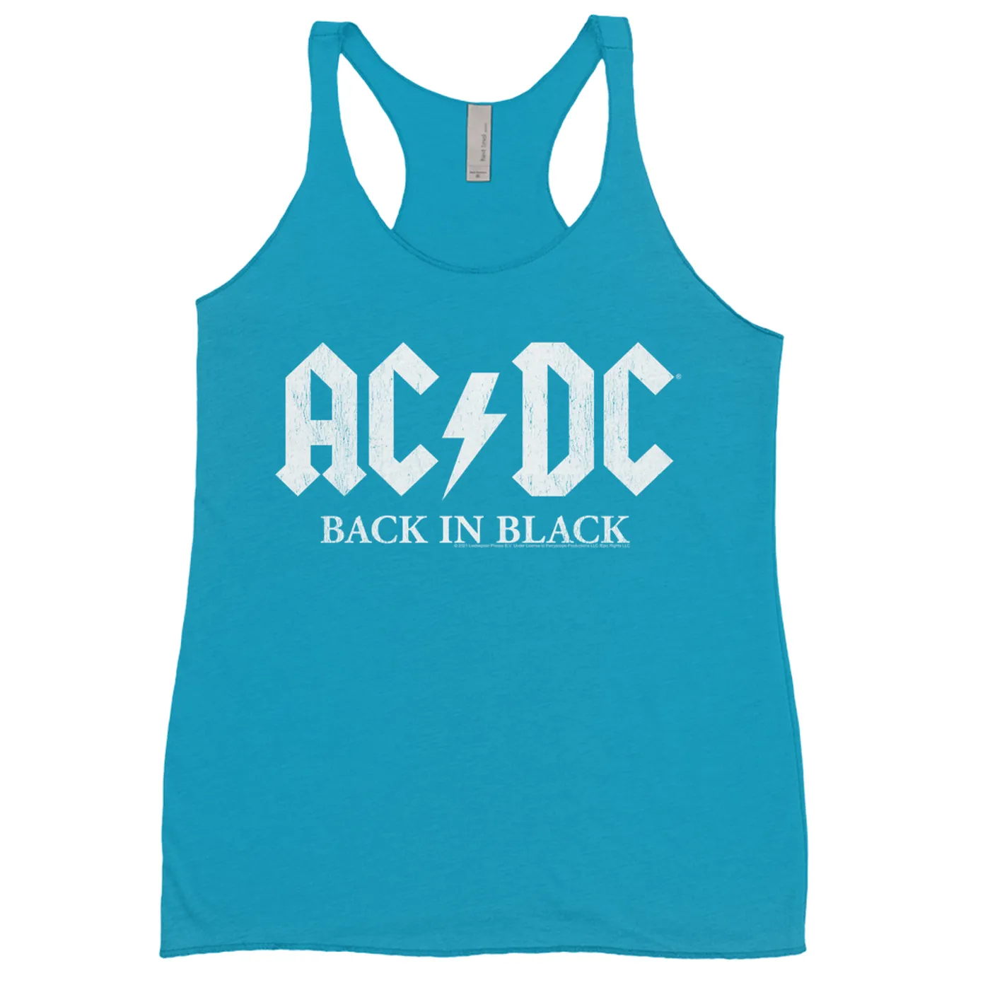 AC/DC Bold Colored Racerback Tank | Back In Black US White Design ACDC Shirt