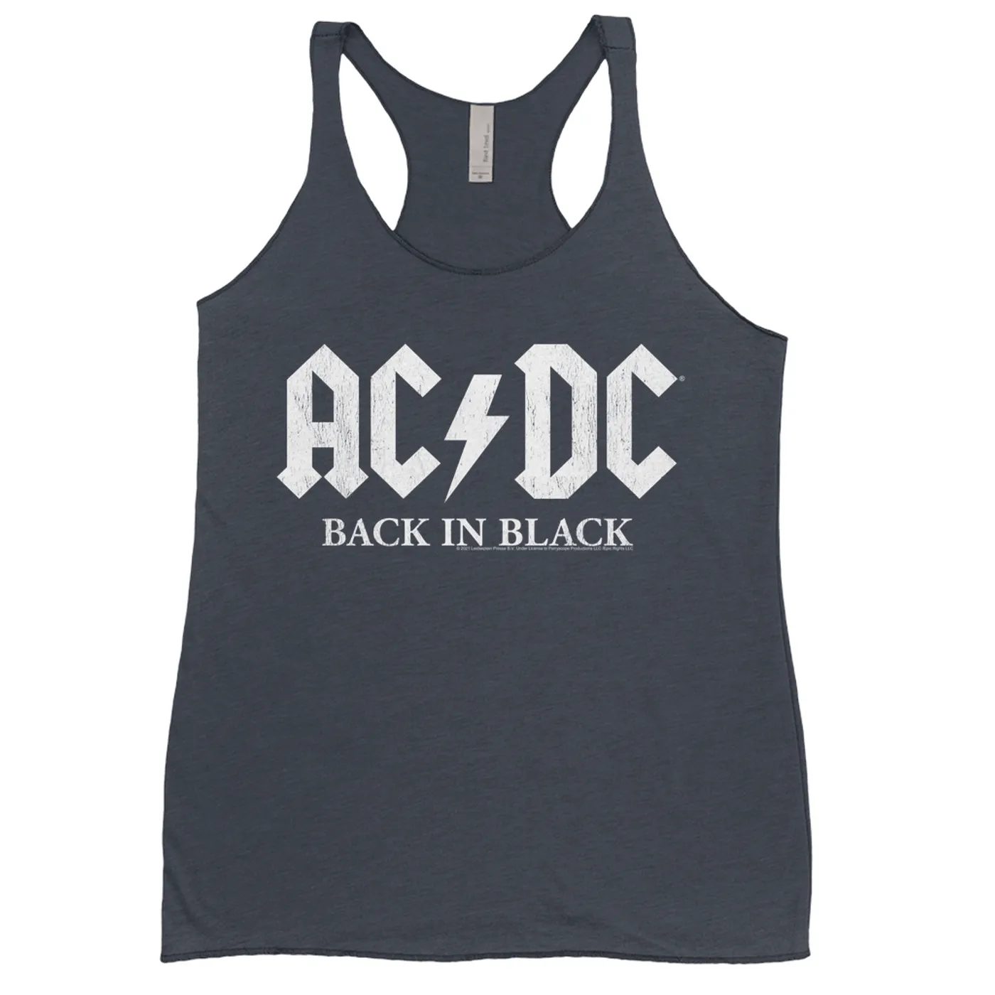 AC/DC Bold Colored Racerback Tank | Back In Black US White Design ACDC Shirt