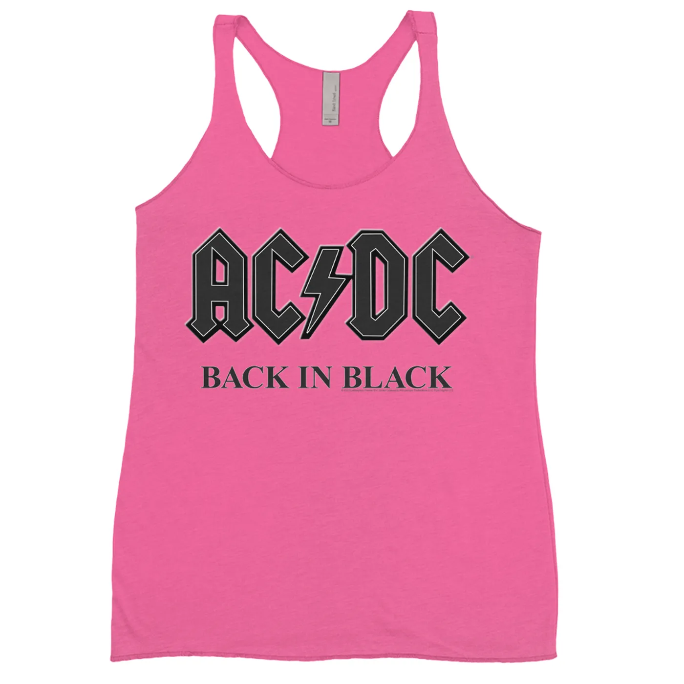 AC/DC Bold Colored Racerback Tank | Back In Black Charcoal Design ACDC Shirt