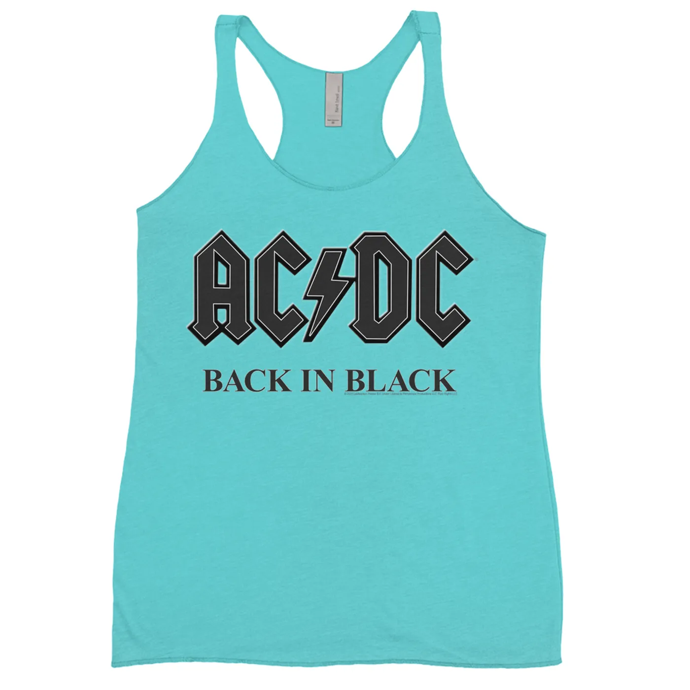 AC/DC Bold Colored Racerback Tank | Back In Black Charcoal Design ACDC Shirt