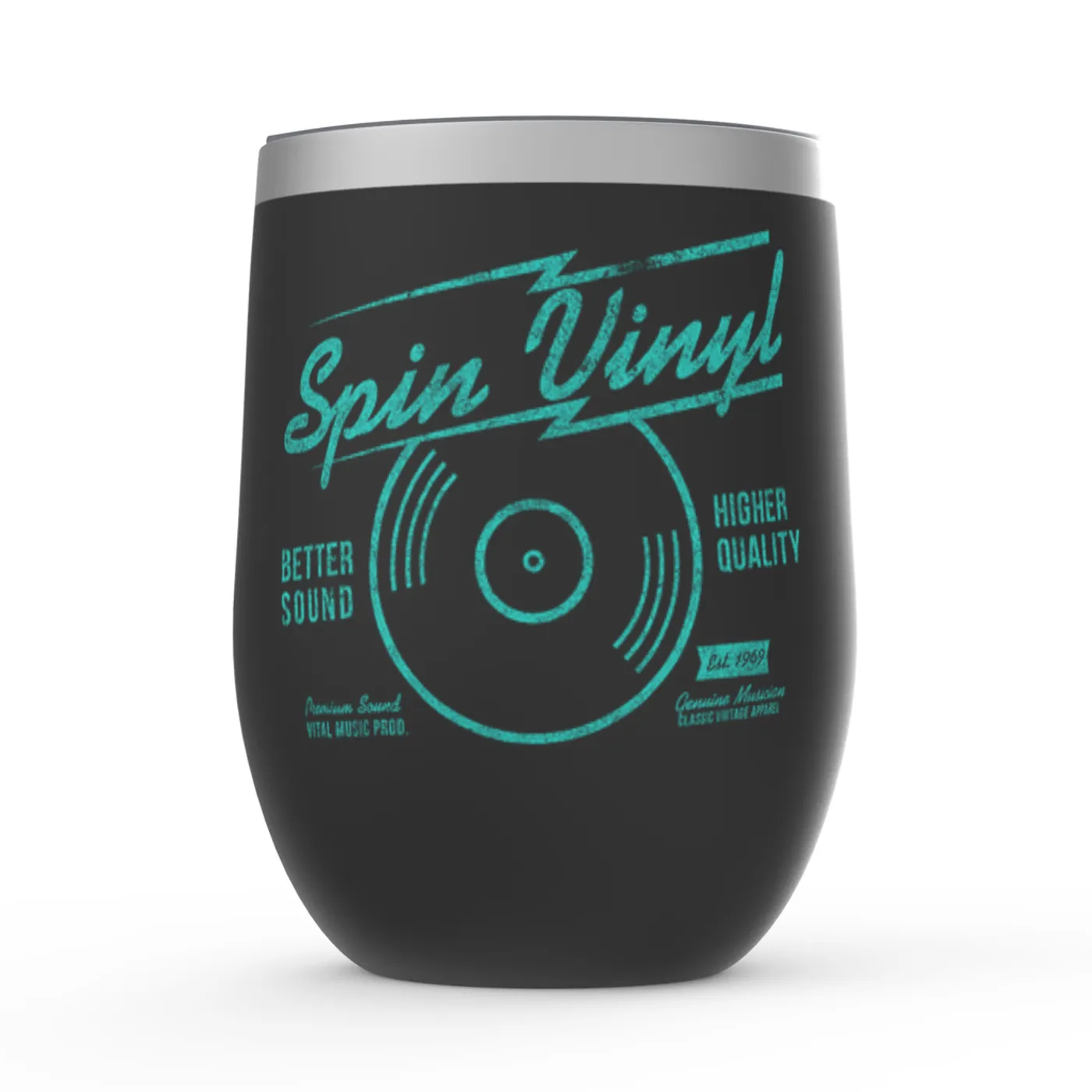 Merchbar Music Life Wine Tumbler | Spin Vinyl Merchbar Music Life Stemless Wine