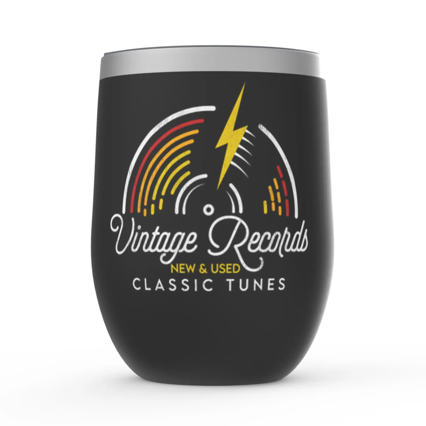 Merchbar Music Life Wine Tumbler | Classic Vintage Records Merchbar Music Life Stemless Wine
