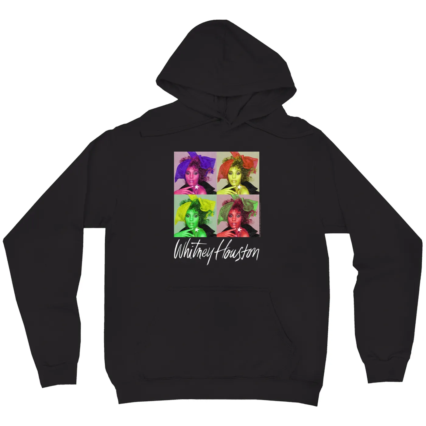 Whitney Houston Hoodie | Pop Art Album Design Distressed Whitney Houston Hoodie (Merchbar Exclusive)