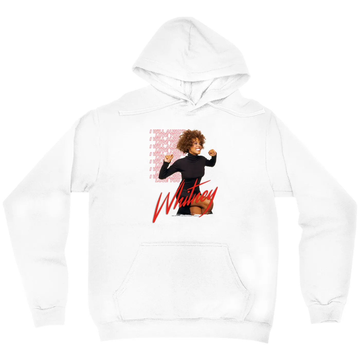 Whitney Houston Hoodie | I Will Always Love You Red Repeating Image Whitney Houston Hoodie